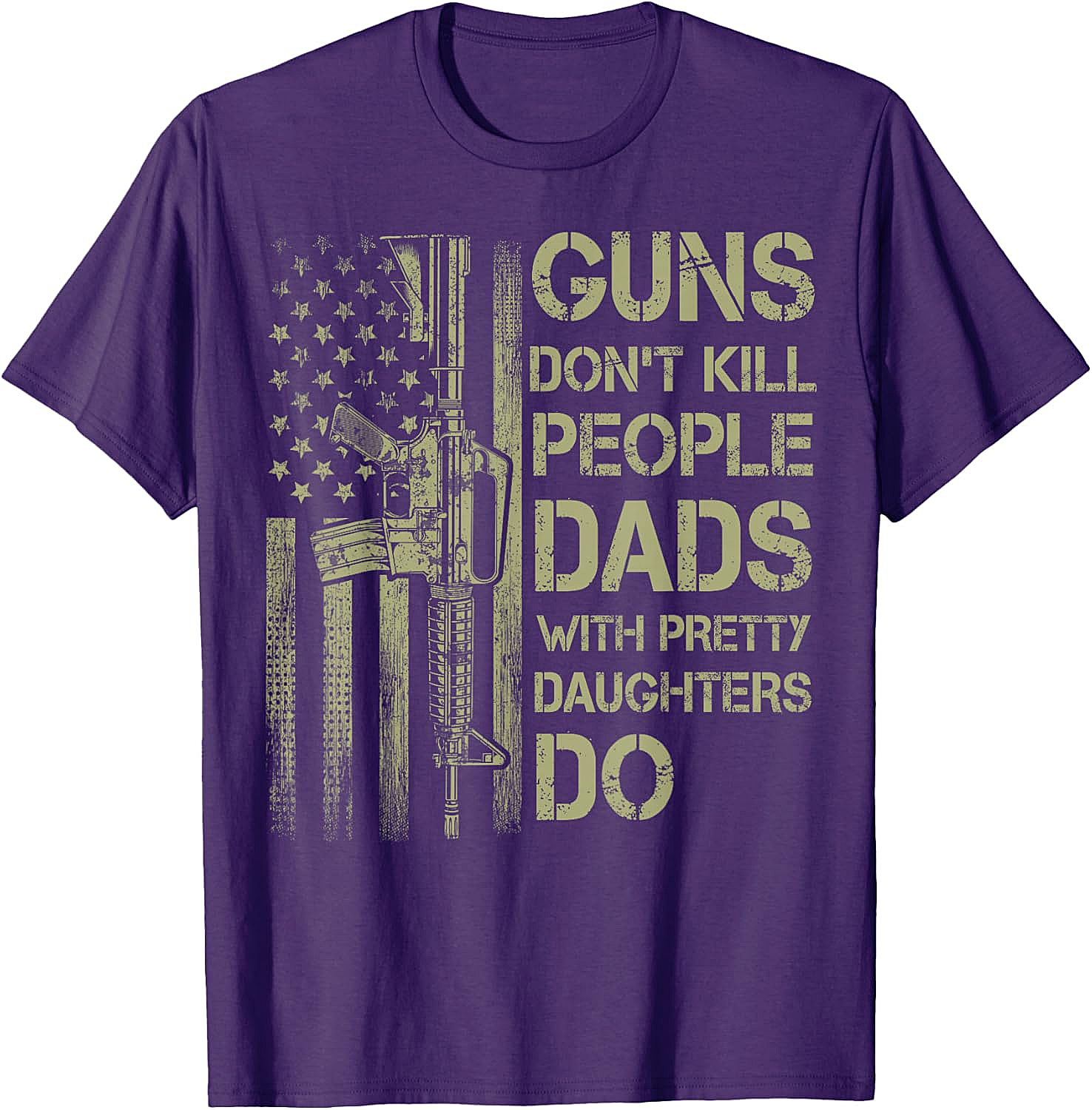 Funny Dads With Pretty Daughters T-Shirt Protective Dad Tee