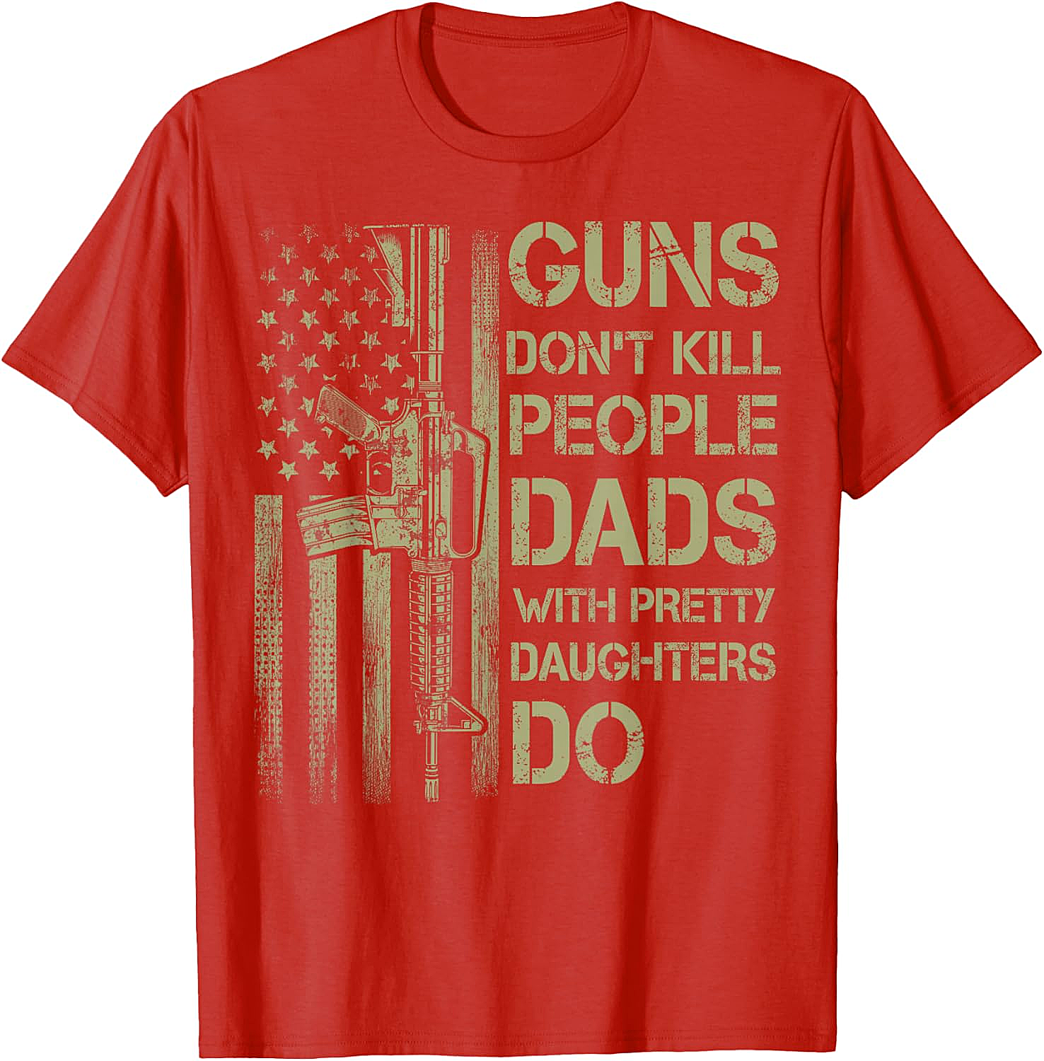 Funny Dads With Pretty Daughters T-Shirt Protective Dad Tee