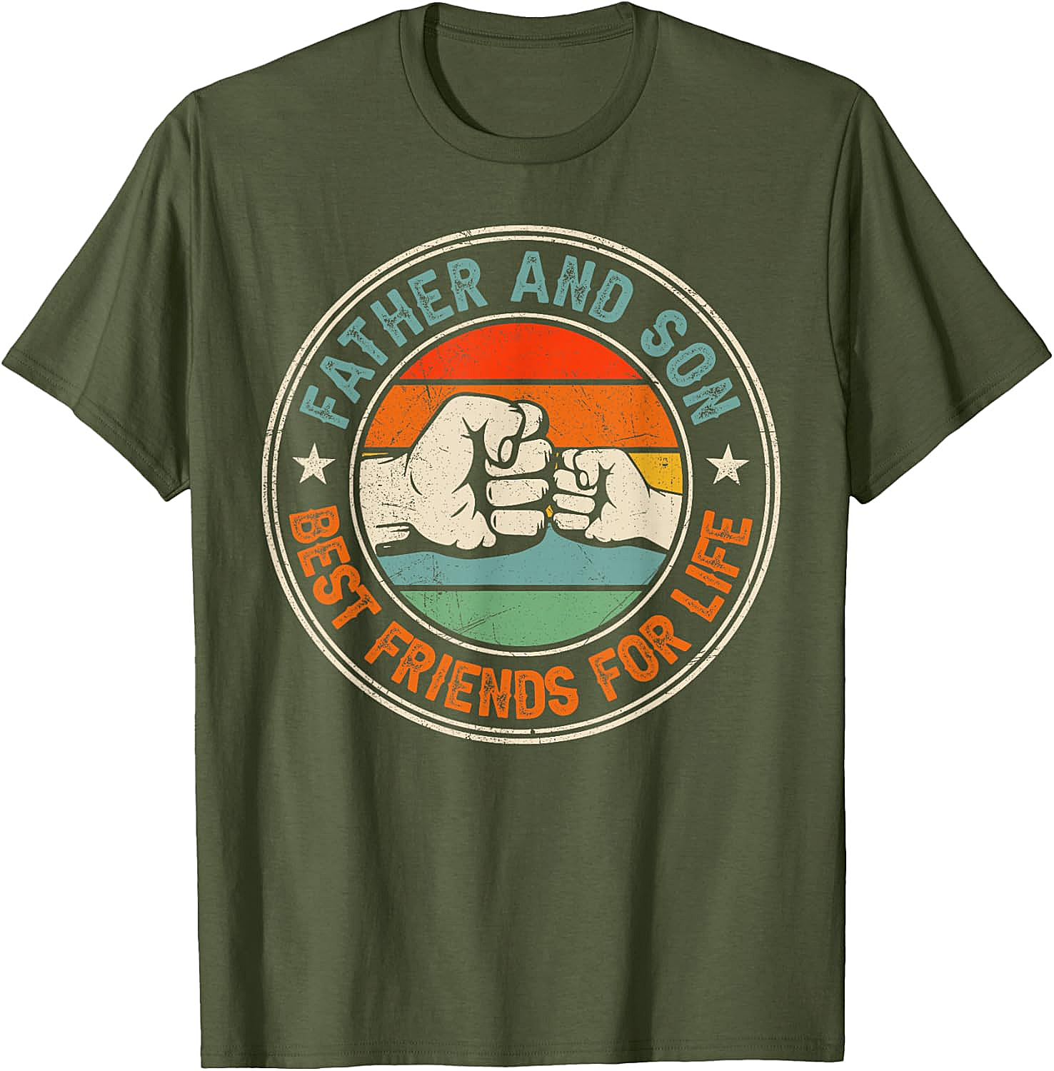 Father & Son Best Friends For Life T-Shirt Retro Tee