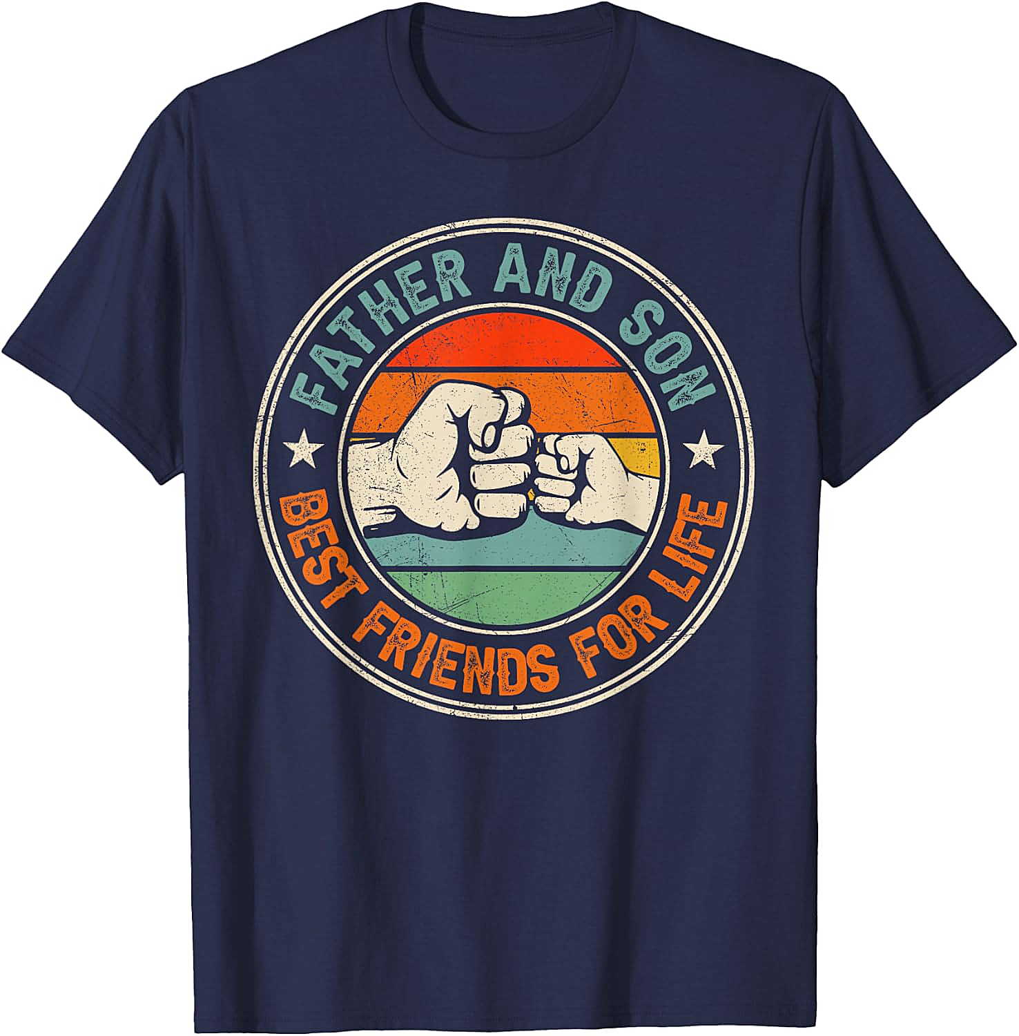 Father & Son Best Friends For Life T-Shirt Retro Tee