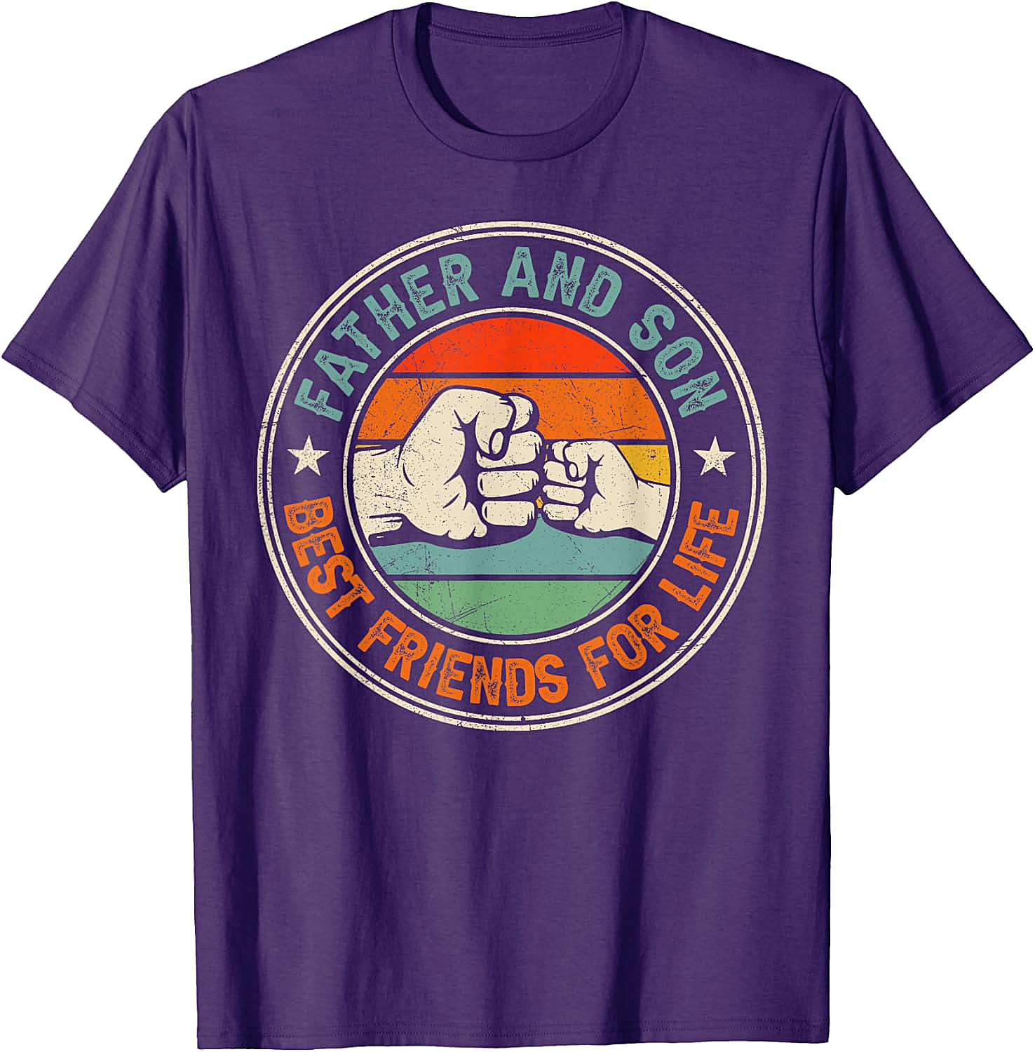 Father & Son Best Friends For Life T-Shirt Retro Tee