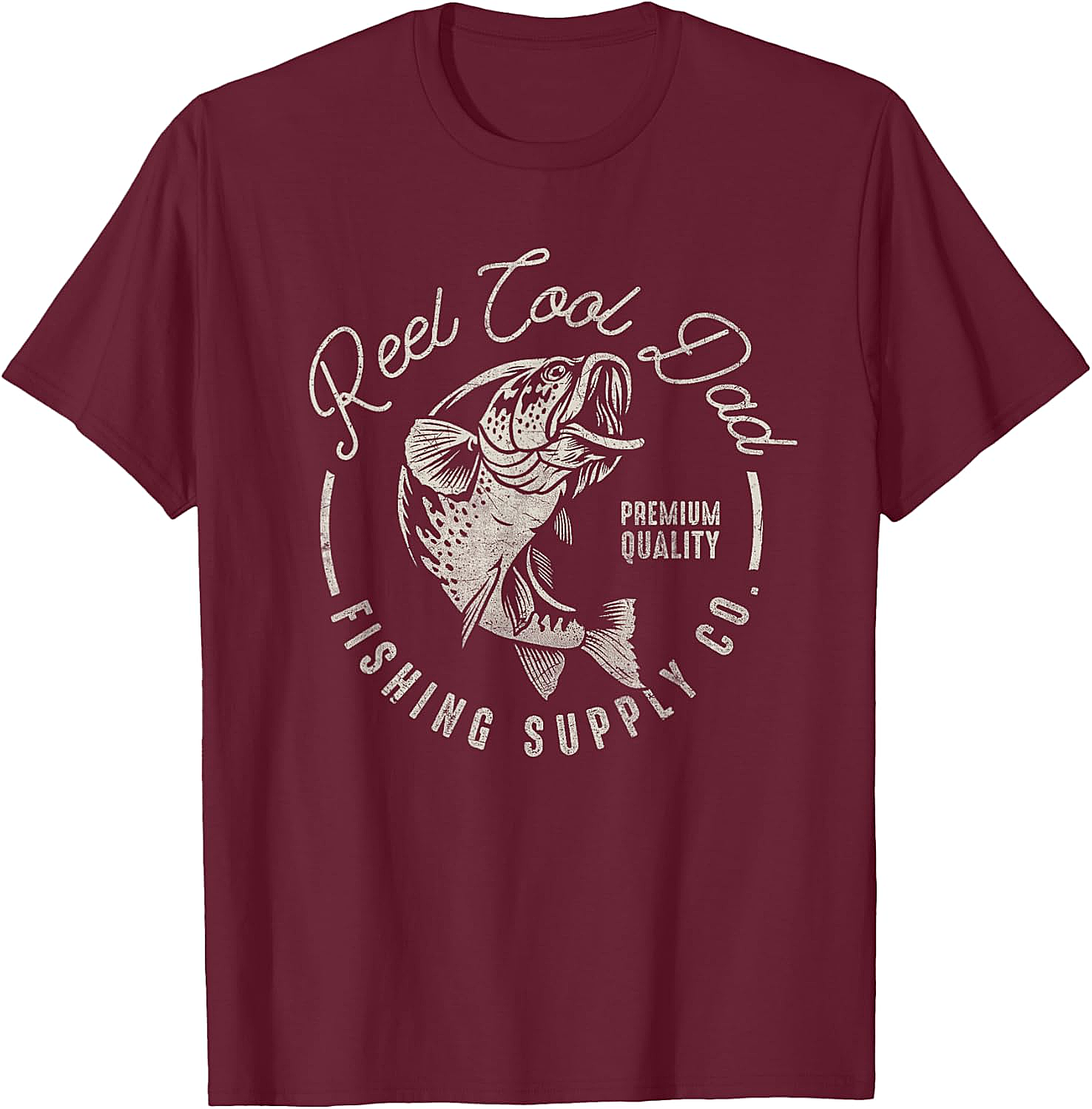  Reel Cool Dad T-Shirt Funny Fishing Graphic Tee