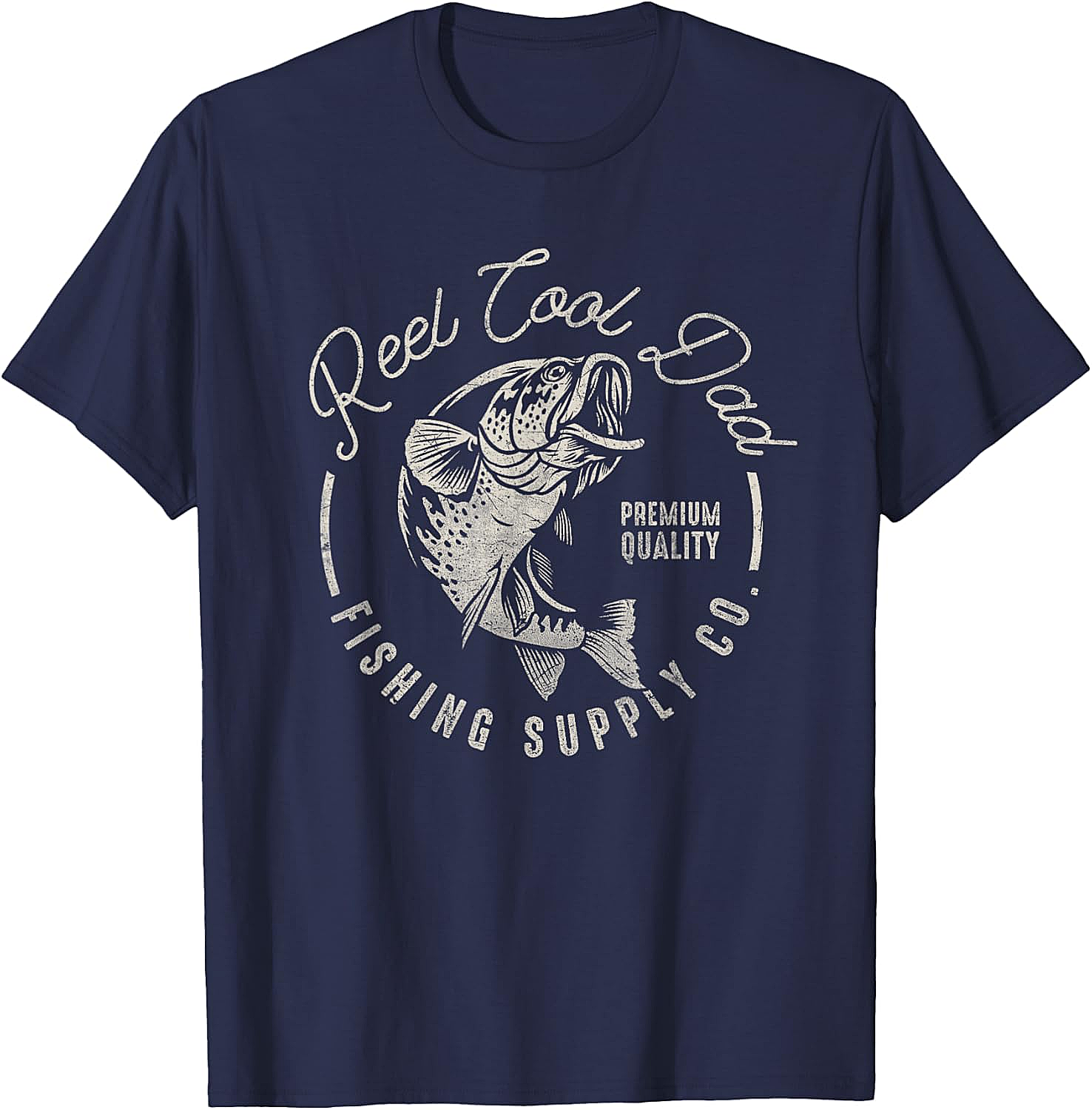  Reel Cool Dad T-Shirt Funny Fishing Graphic Tee