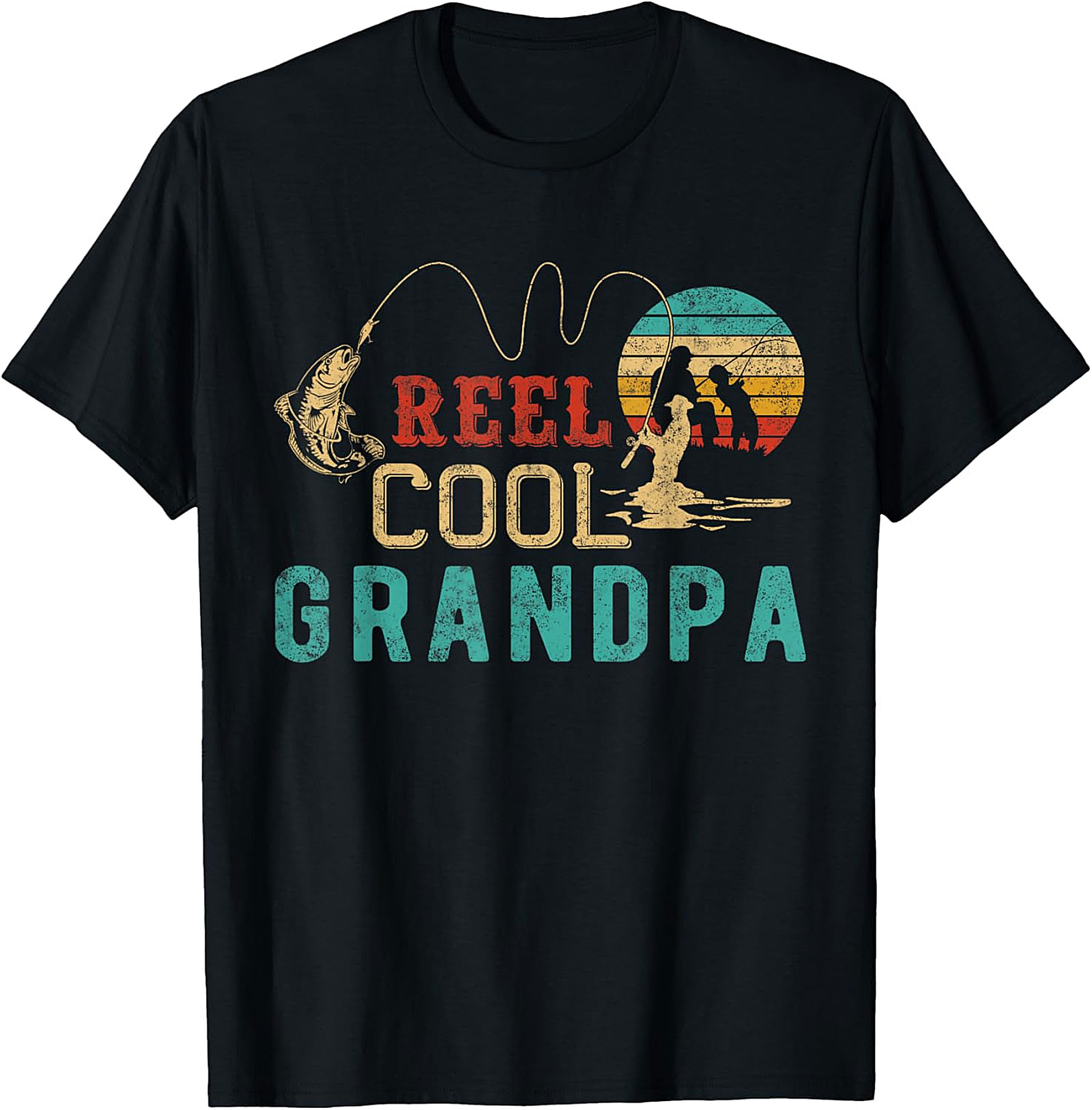 Reel Cool Grandpa T-Shirt | Vintage Fishing Gift Tee