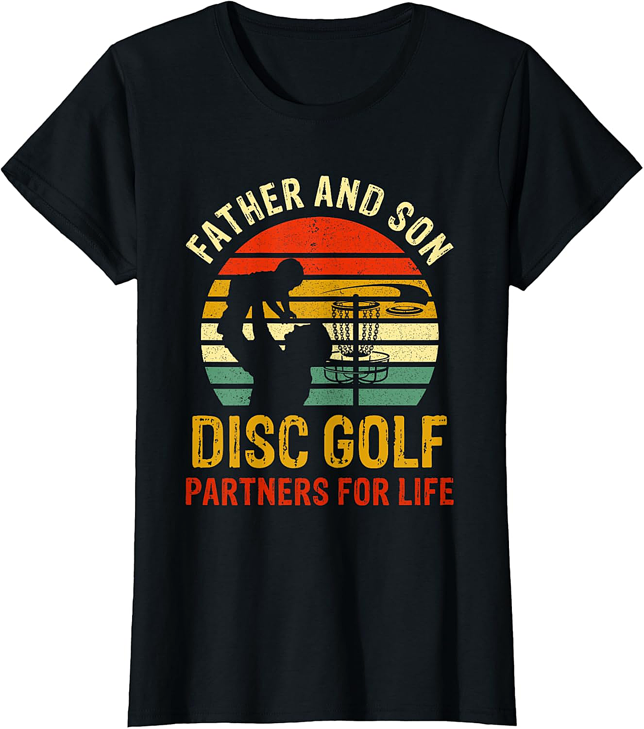  Father and Son Disc Golf T-Shirt Retro Graphic Tee
