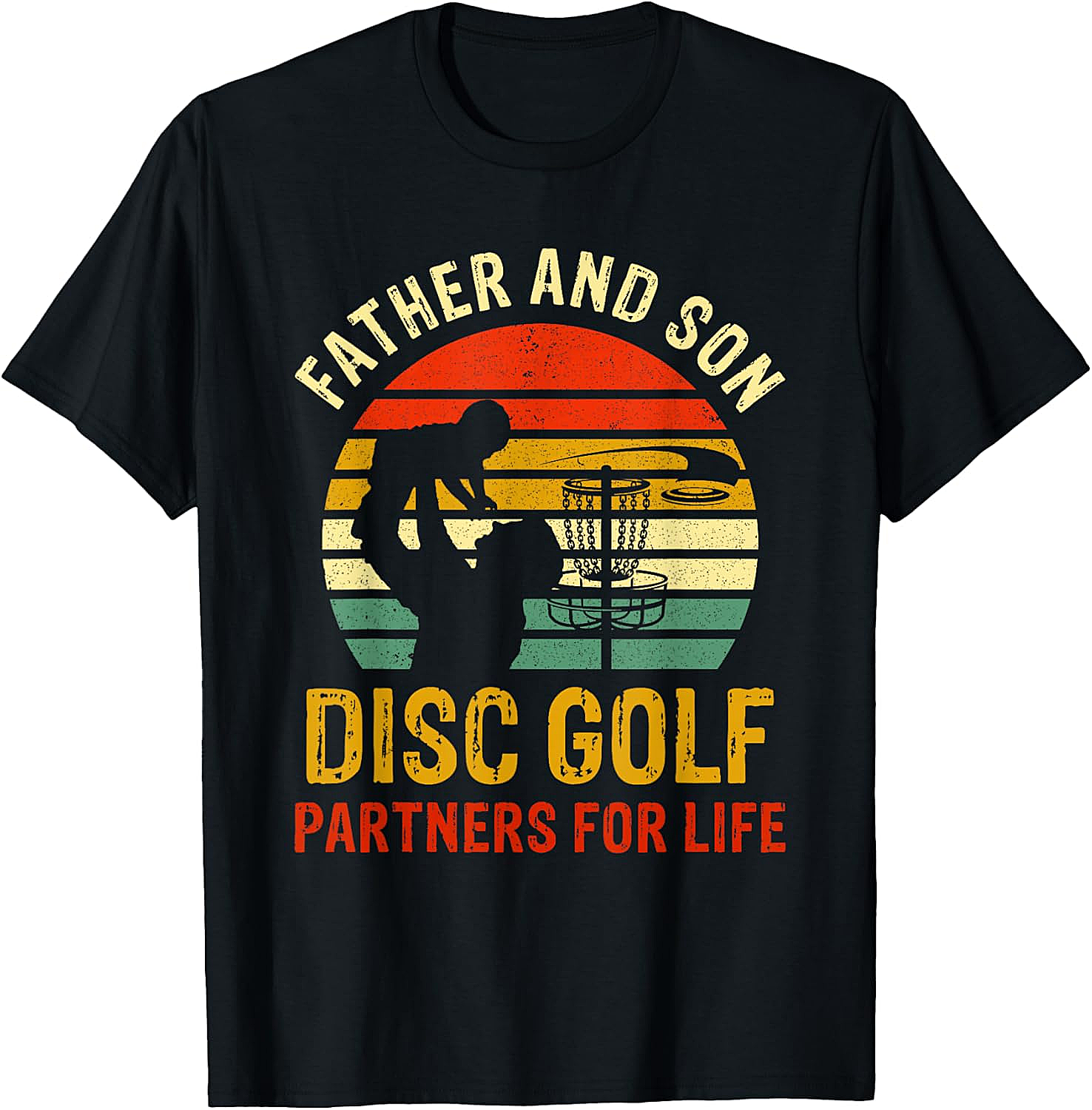 Father and Son Disc Golf T-Shirt Retro Graphic Tee