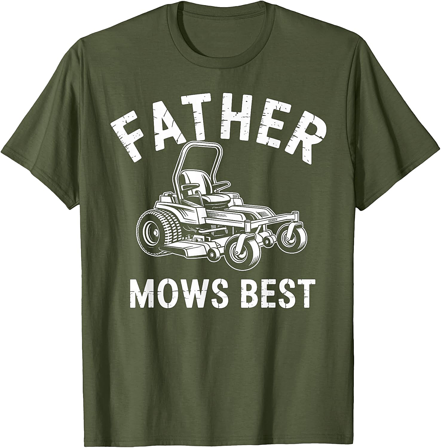  Father Mows Best T-Shirt Funny Lawn Mower Dad Tee