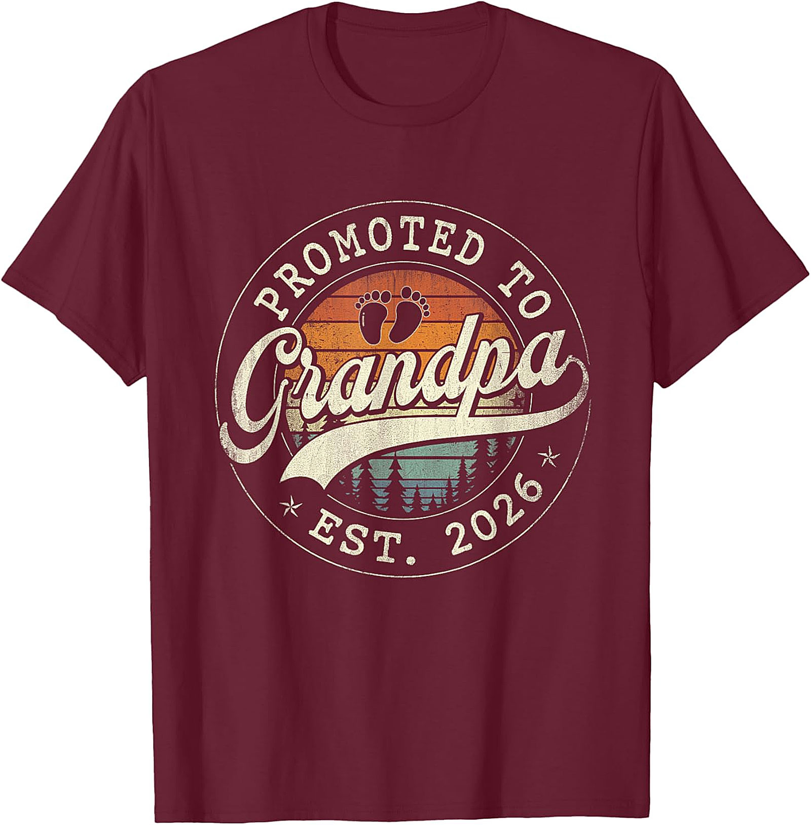 Promoted to Grandpa Est 2026 T-Shirt | Retro Gift Tee