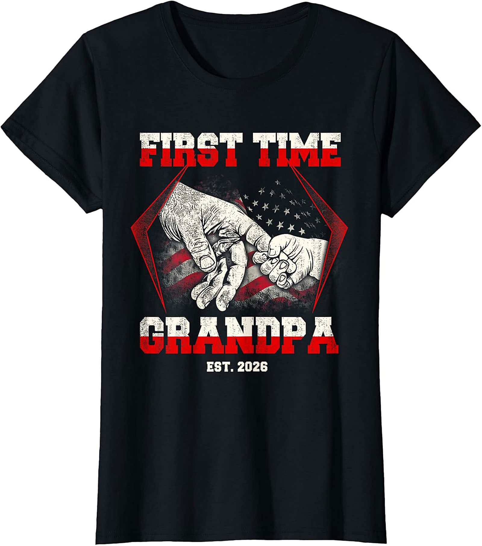  First Time Grandpa Est 2026 T-Shirt | Patriotic Gift