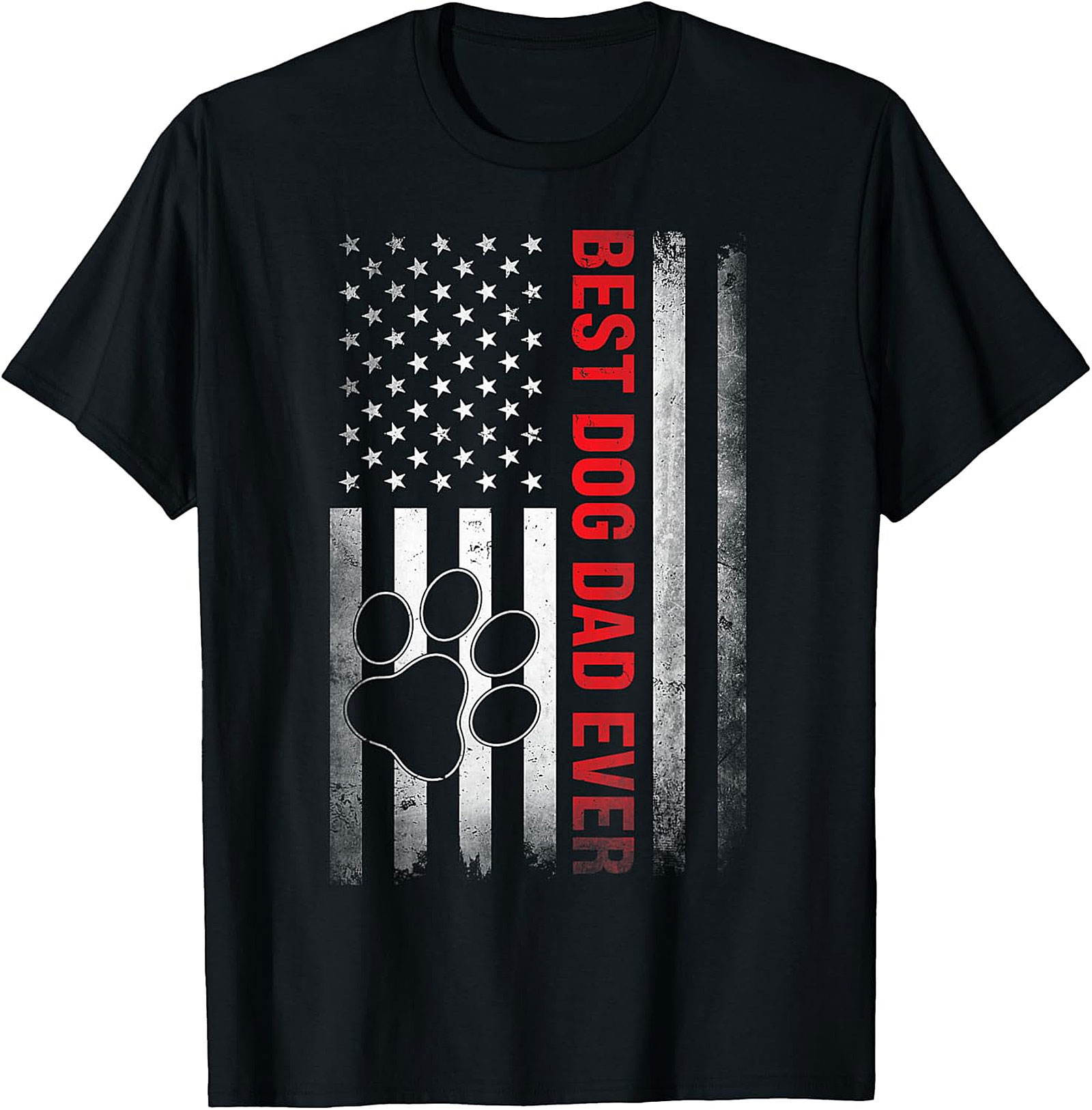  Best Dog Dad Ever T-Shirt | Patriotic American Flag Tee