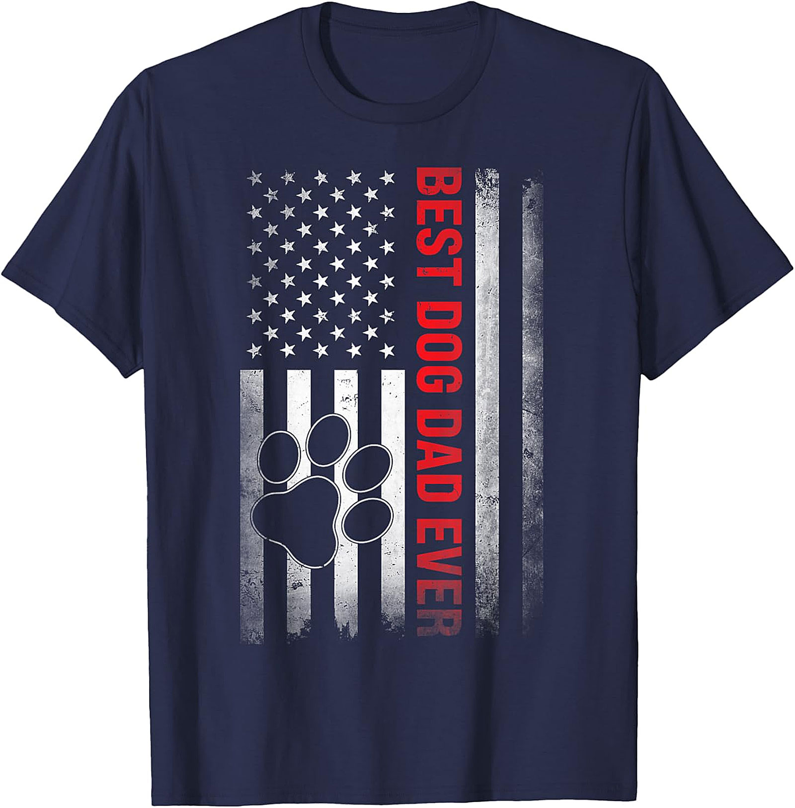  Best Dog Dad Ever T-Shirt | Patriotic American Flag Tee