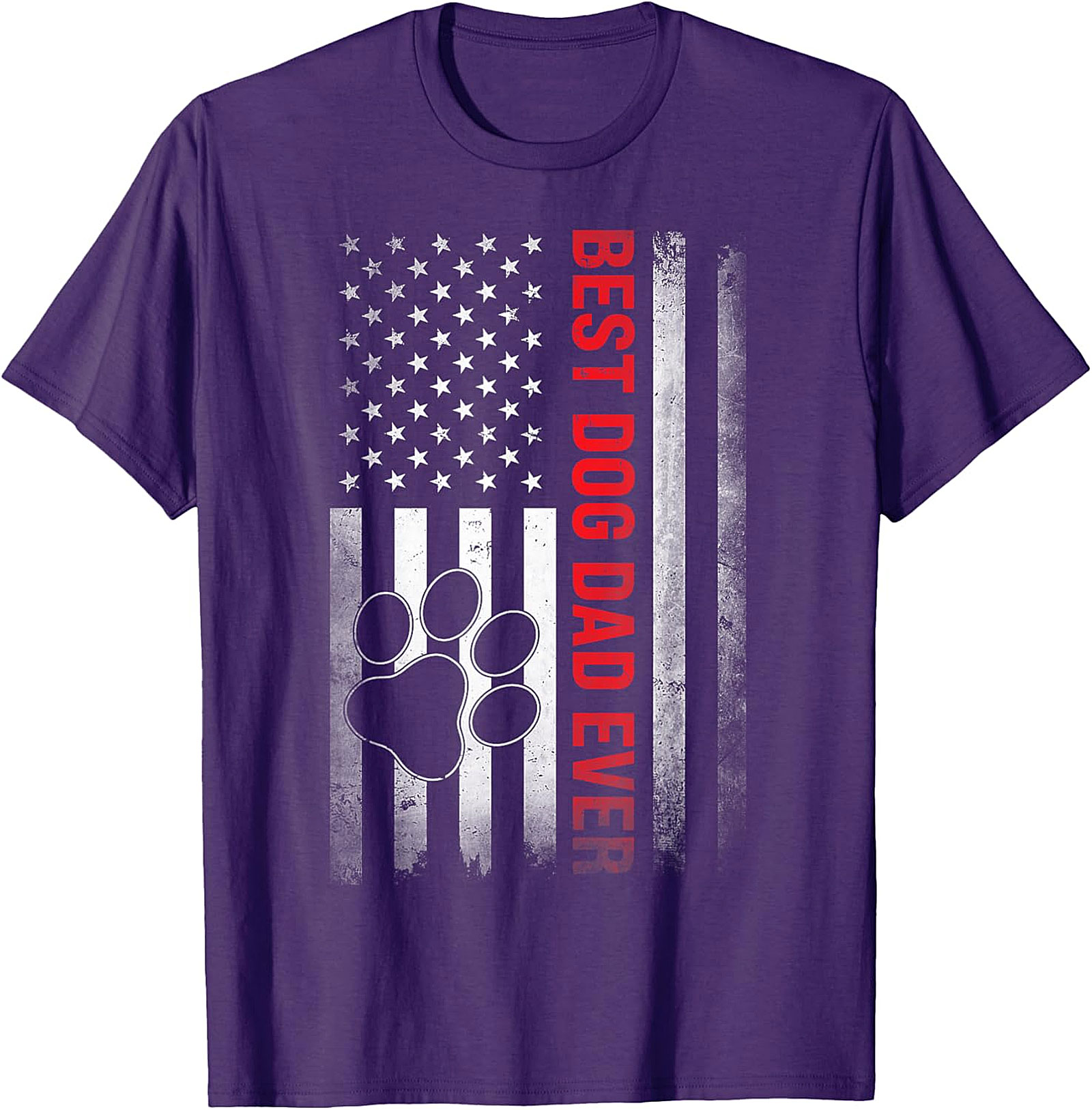  Best Dog Dad Ever T-Shirt | Patriotic American Flag Tee
