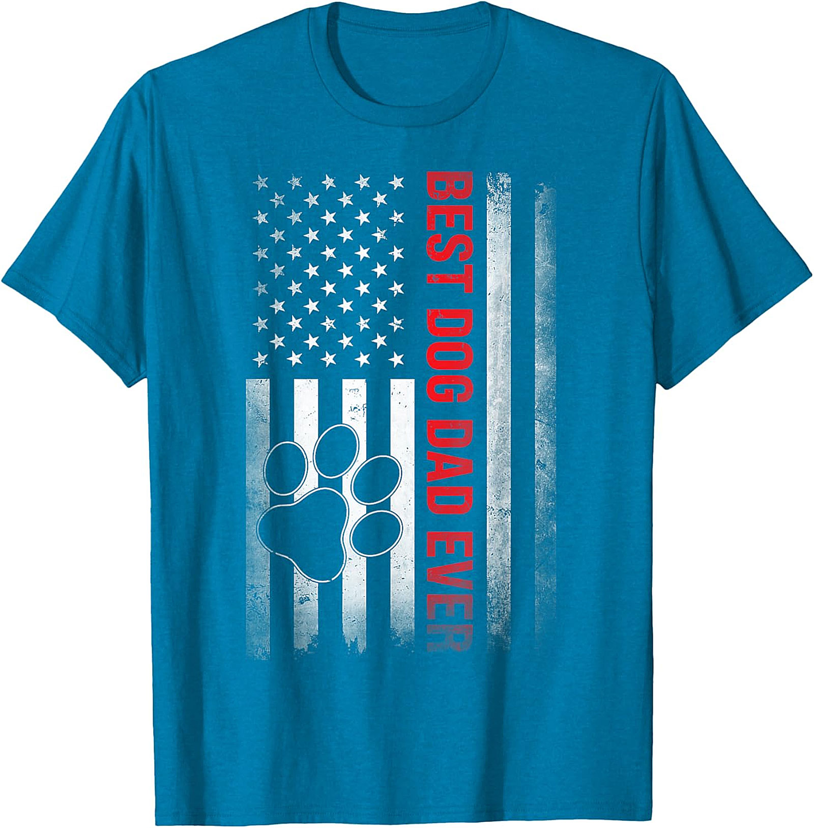 Best Dog Dad Ever T-Shirt | Patriotic American Flag Tee