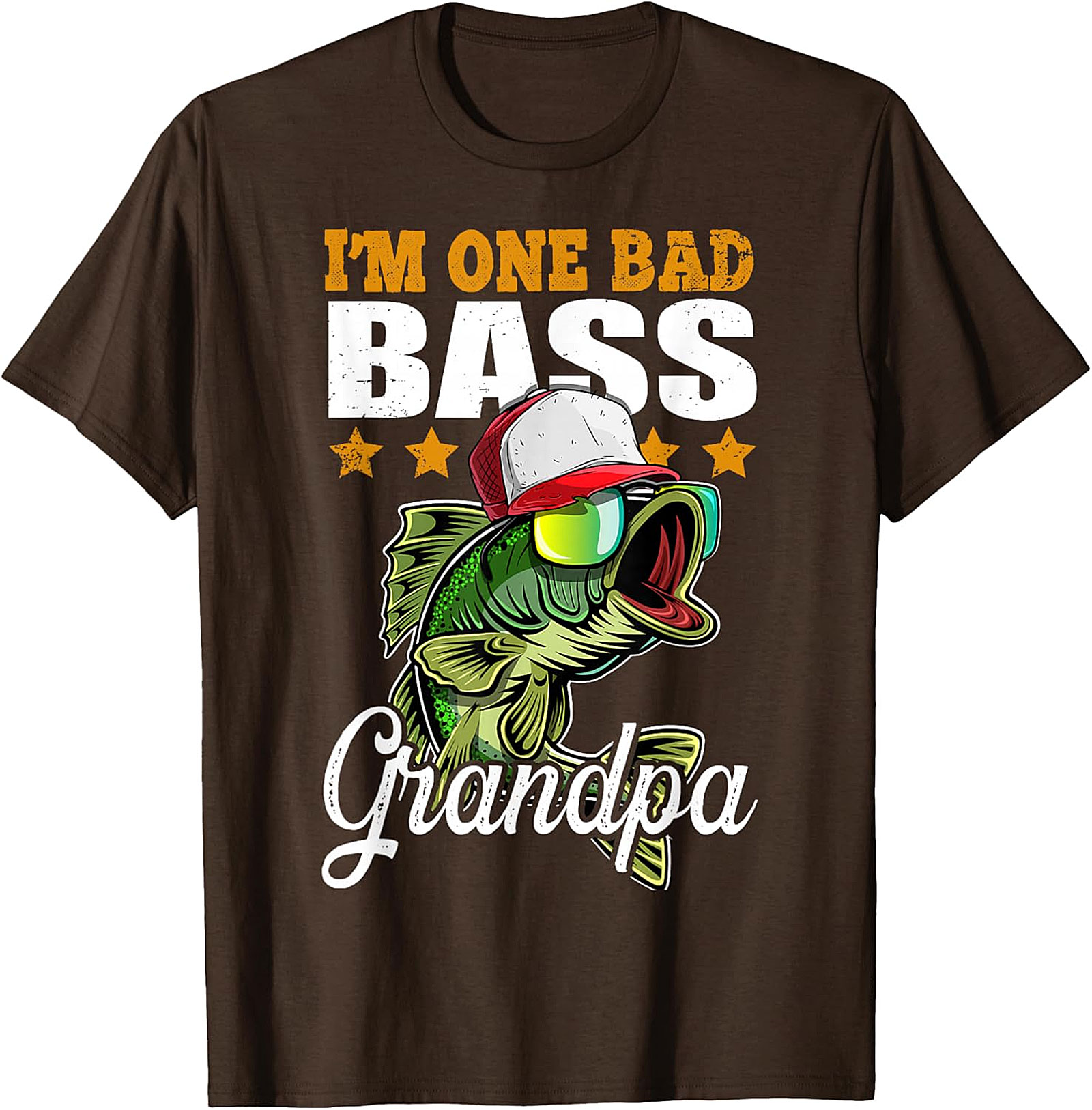 Funny Fishing Grandpa Shirt - One Bad Bass Tee | Gift Idea
