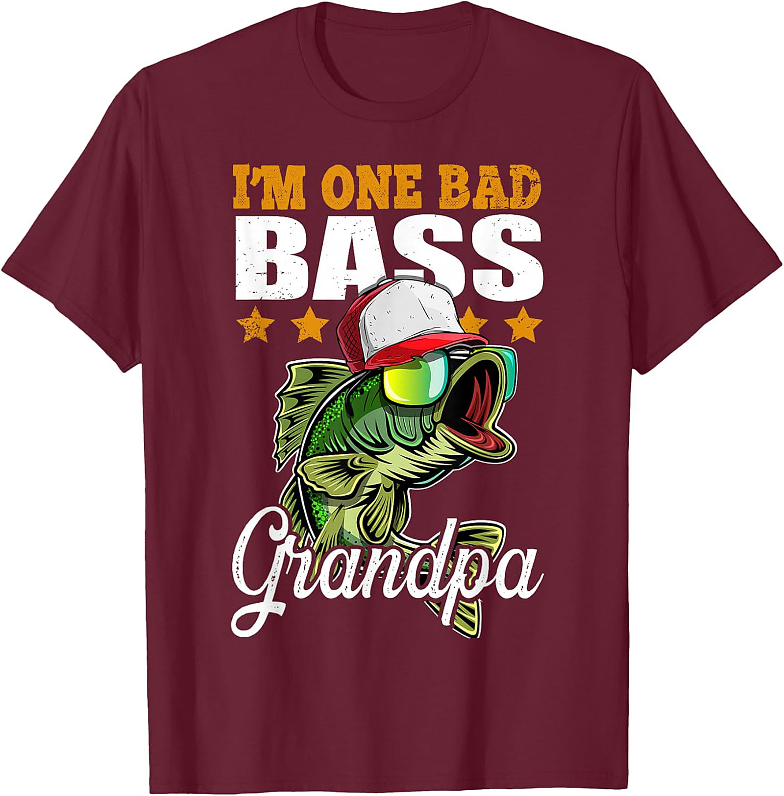 Funny Fishing Grandpa Shirt - One Bad Bass Tee | Gift Idea