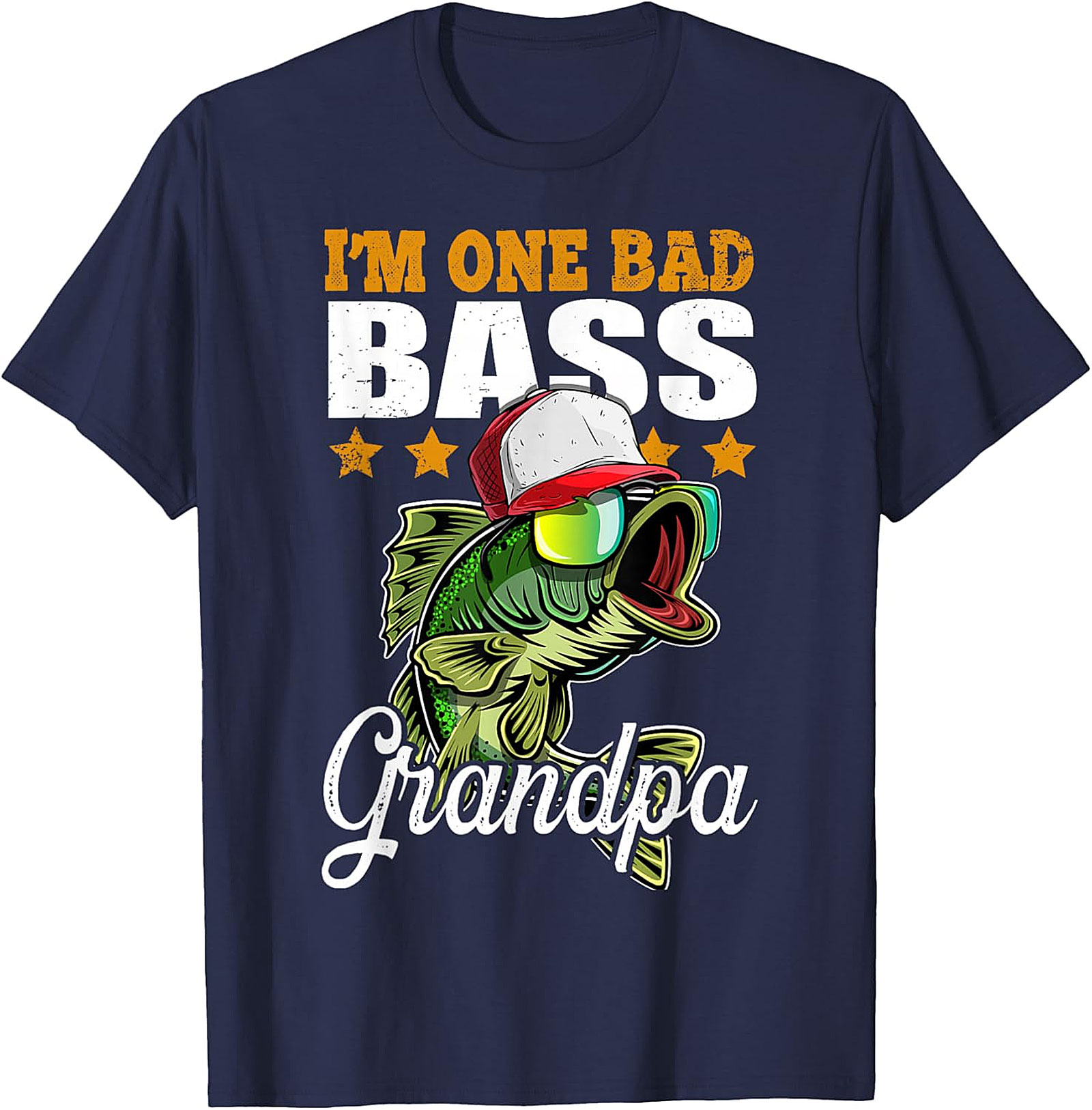 Funny Fishing Grandpa Shirt - One Bad Bass Tee | Gift Idea