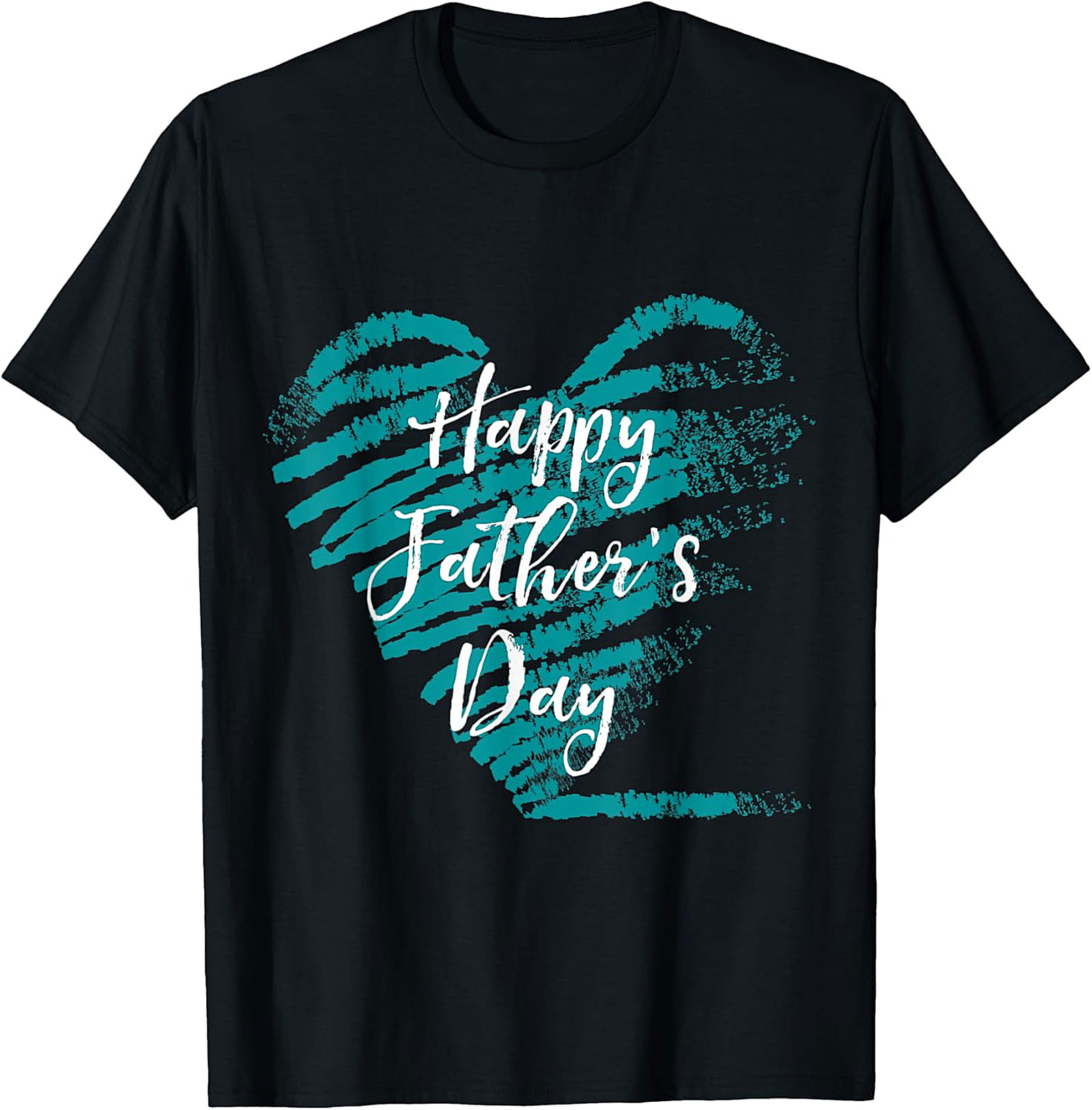 Happy Father's Day Teal Heart Graphic Tee | Soft Cotton