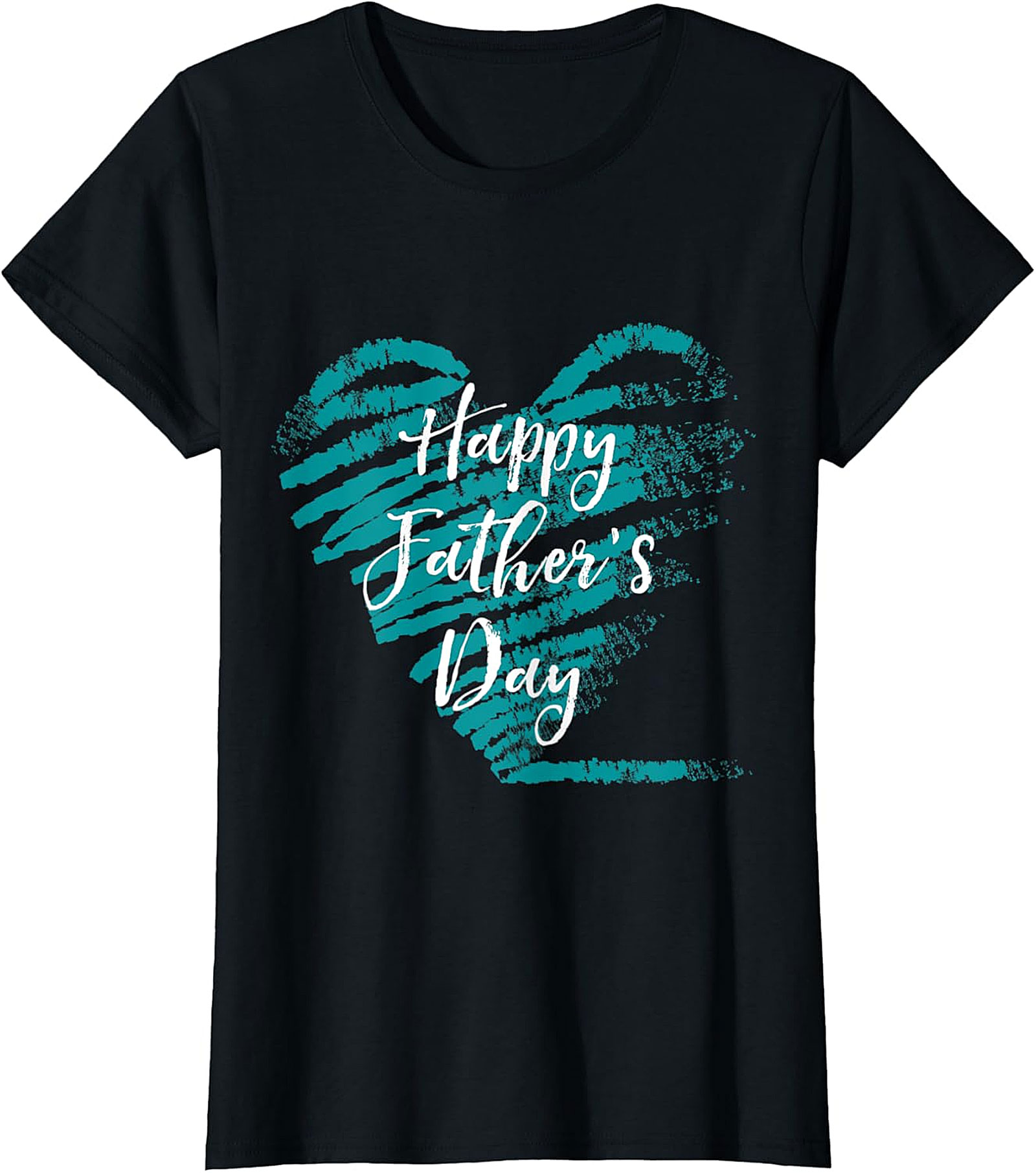 Happy Father's Day Teal Heart Graphic Tee | Soft Cotton