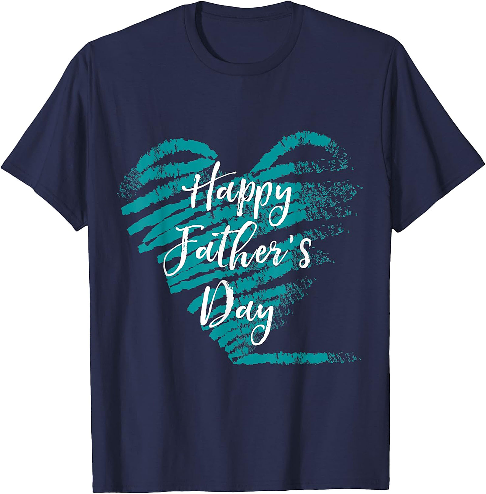 Happy Father's Day Teal Heart Graphic Tee | Soft Cotton