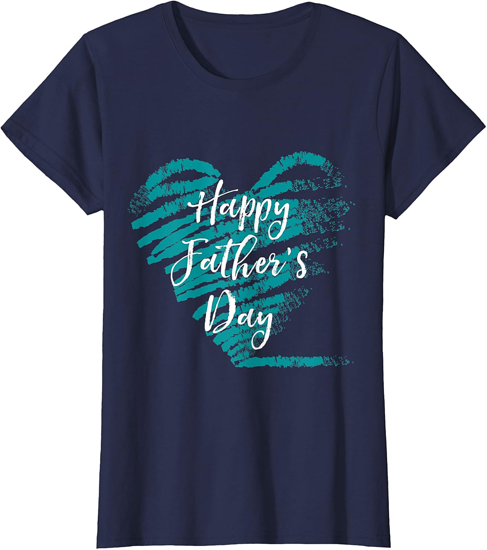 Happy Father's Day Teal Heart Graphic Tee | Soft Cotton