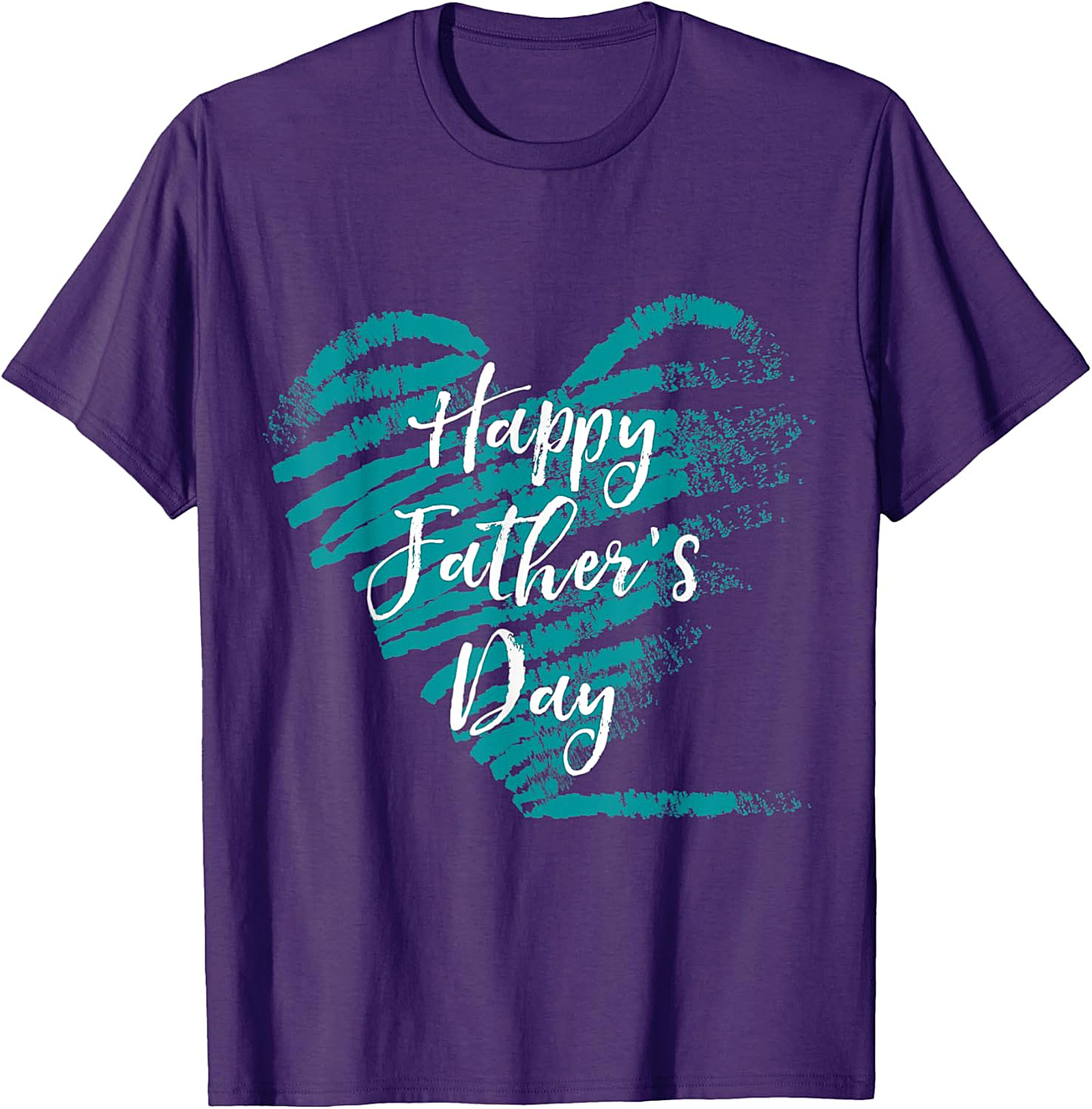 Happy Father's Day Teal Heart Graphic Tee | Soft Cotton