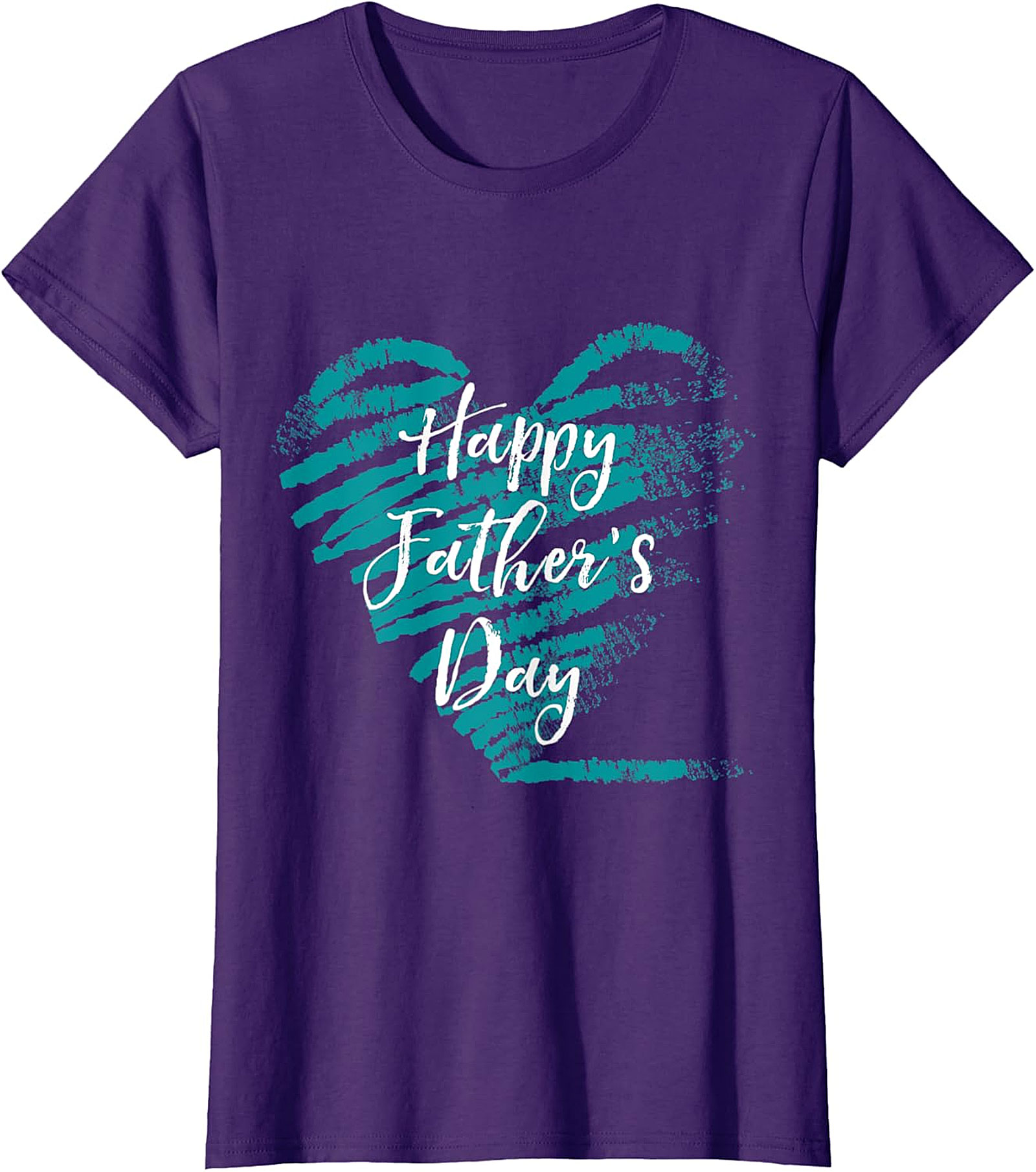 Happy Father's Day Teal Heart Graphic Tee | Soft Cotton