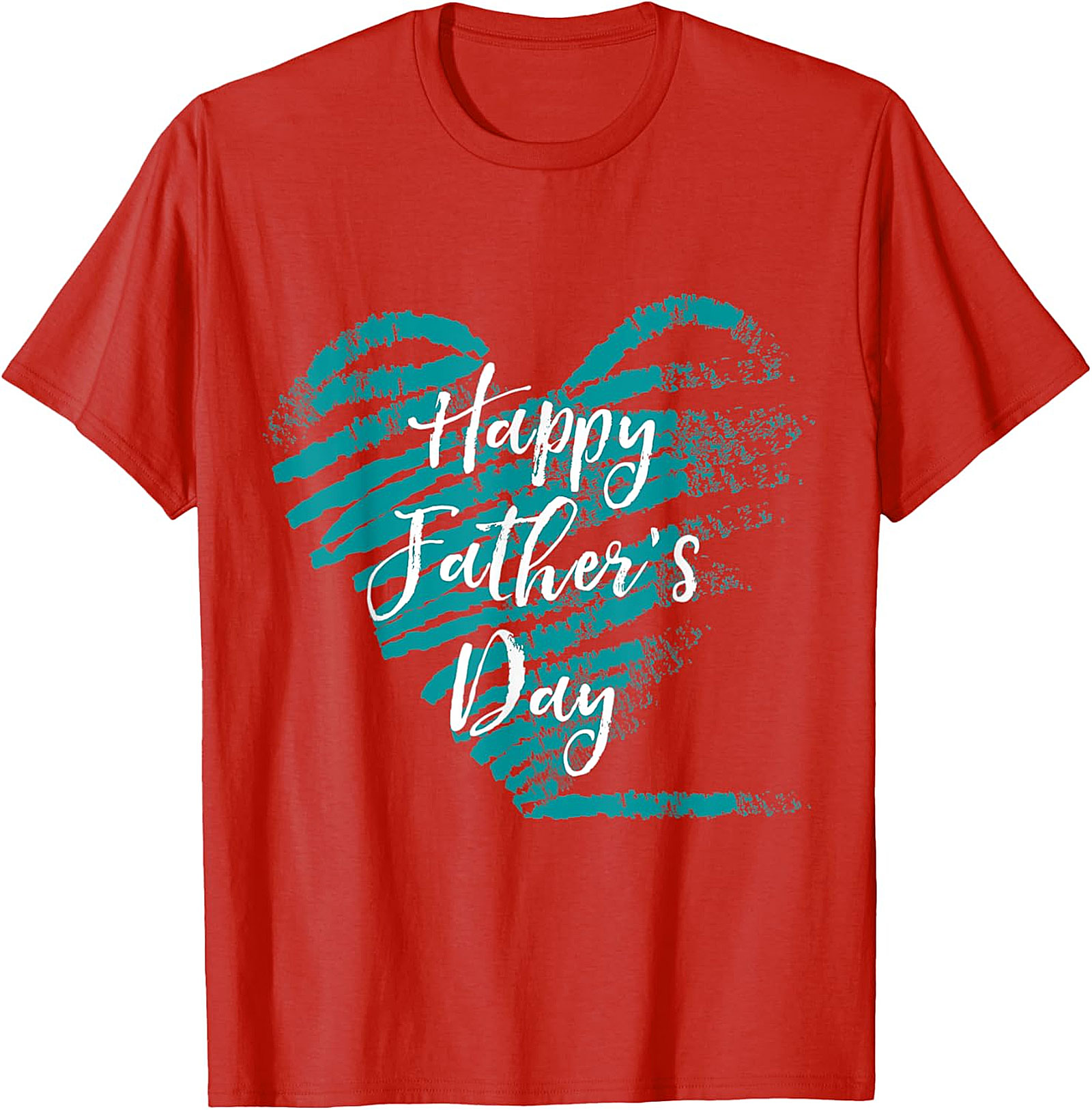 Happy Father's Day Teal Heart Graphic Tee | Soft Cotton