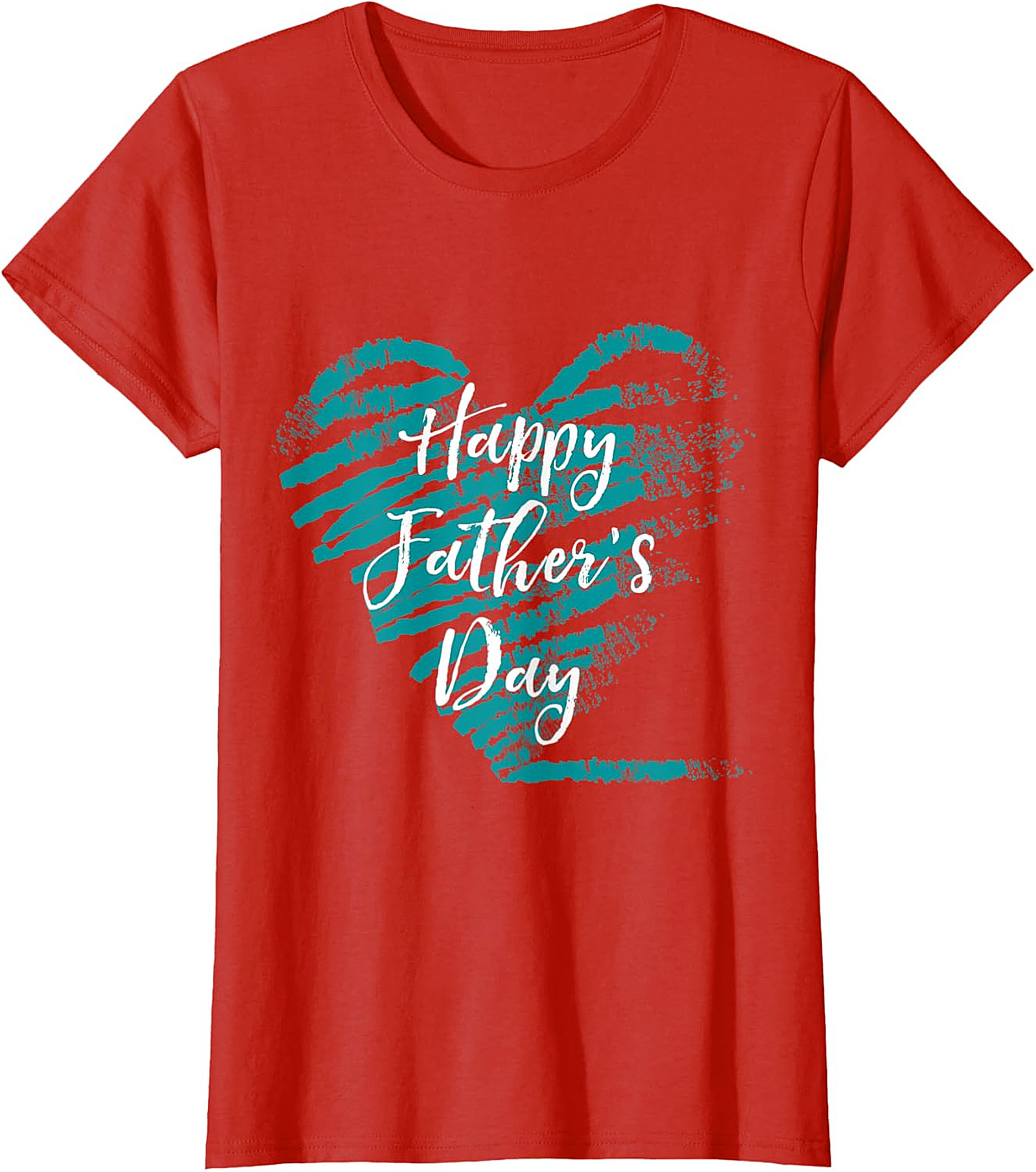 Happy Father's Day Teal Heart Graphic Tee | Soft Cotton