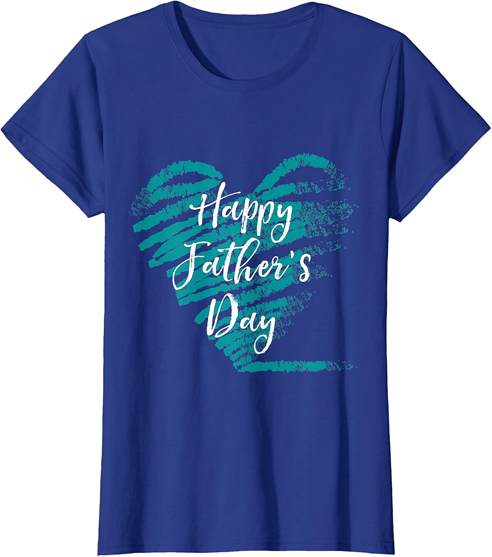 Happy Father's Day Teal Heart Graphic Tee | Soft Cotton