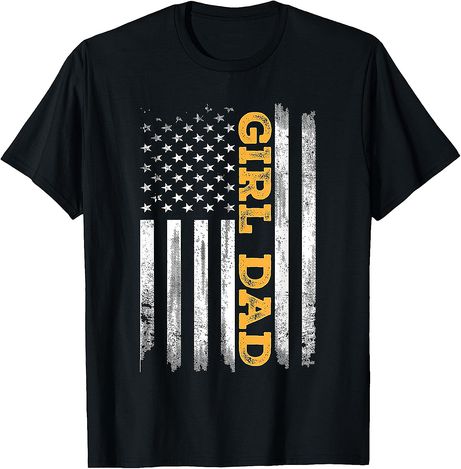 American Flag Girl Dad T-Shirt Patriotic Dad Tee