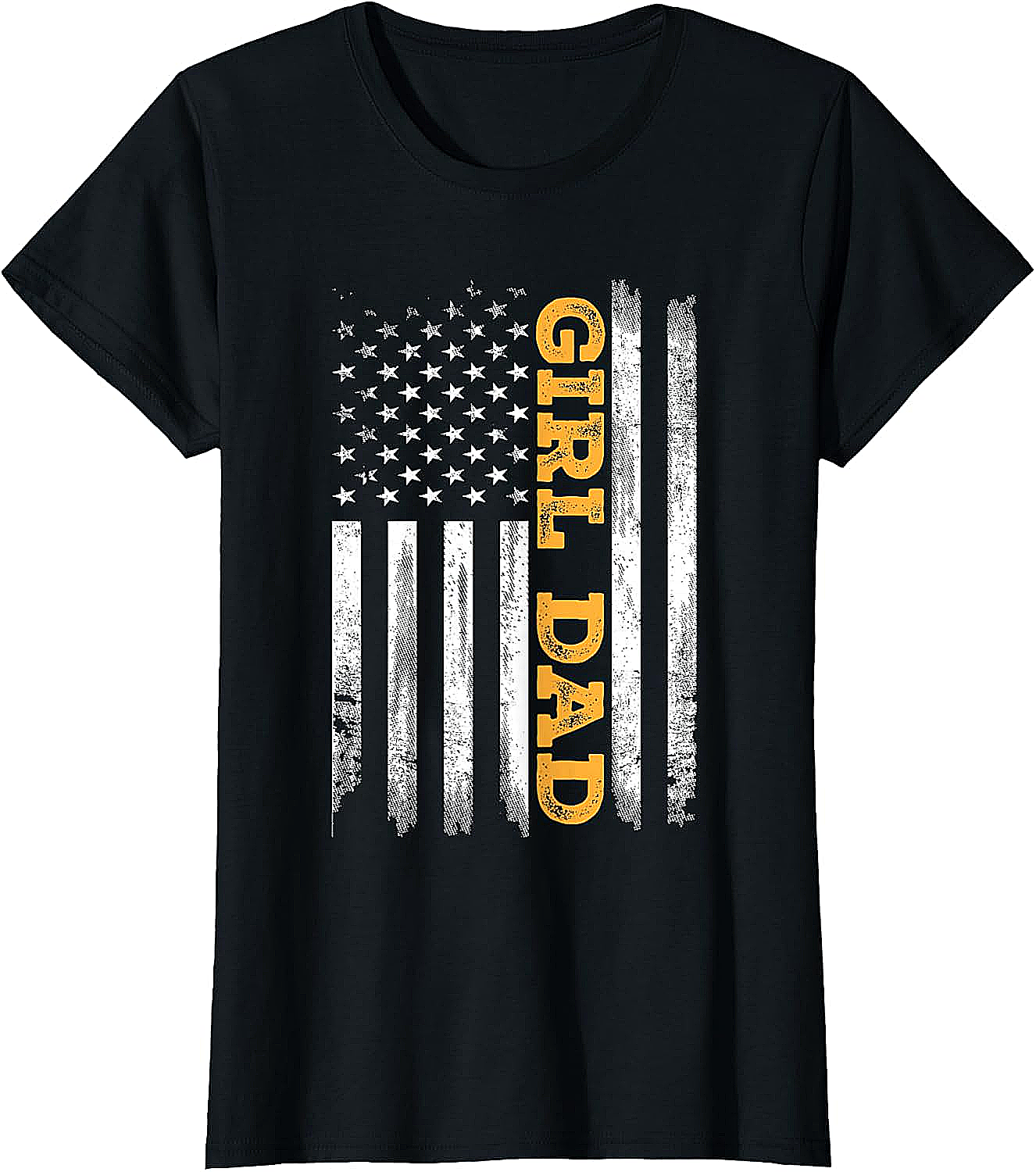  American Flag Girl Dad T-Shirt Patriotic Dad Tee