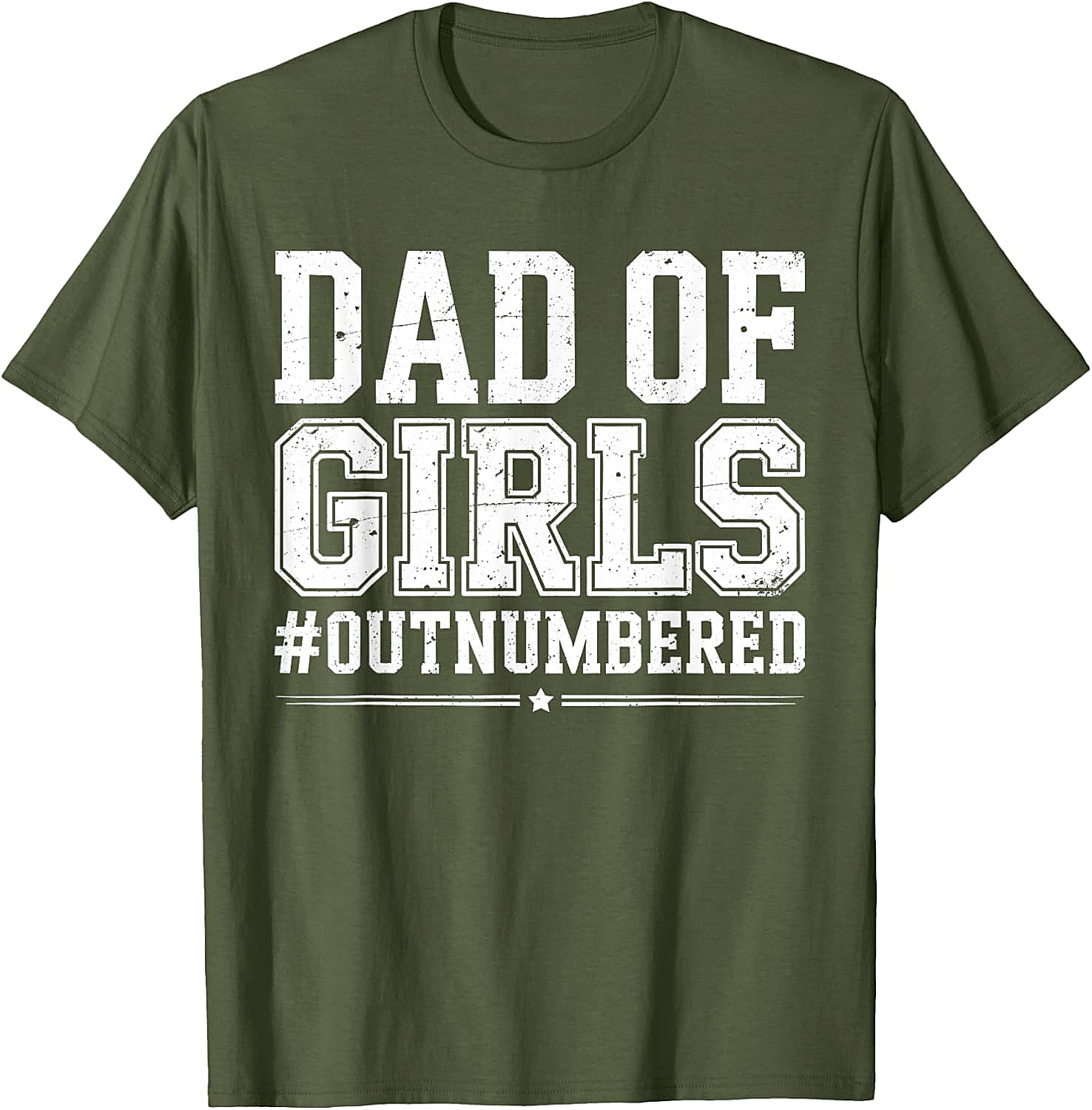 Dad of Girls Outnumbered T-Shirt Funny Girl Dad Tee