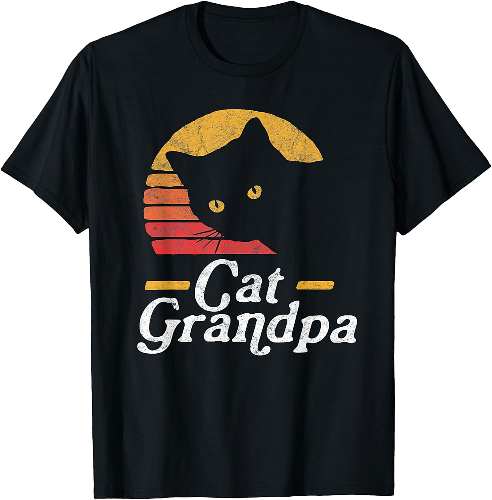  Retro Cat Grandpa Shirt | Funny Black Cat Graphic Tee