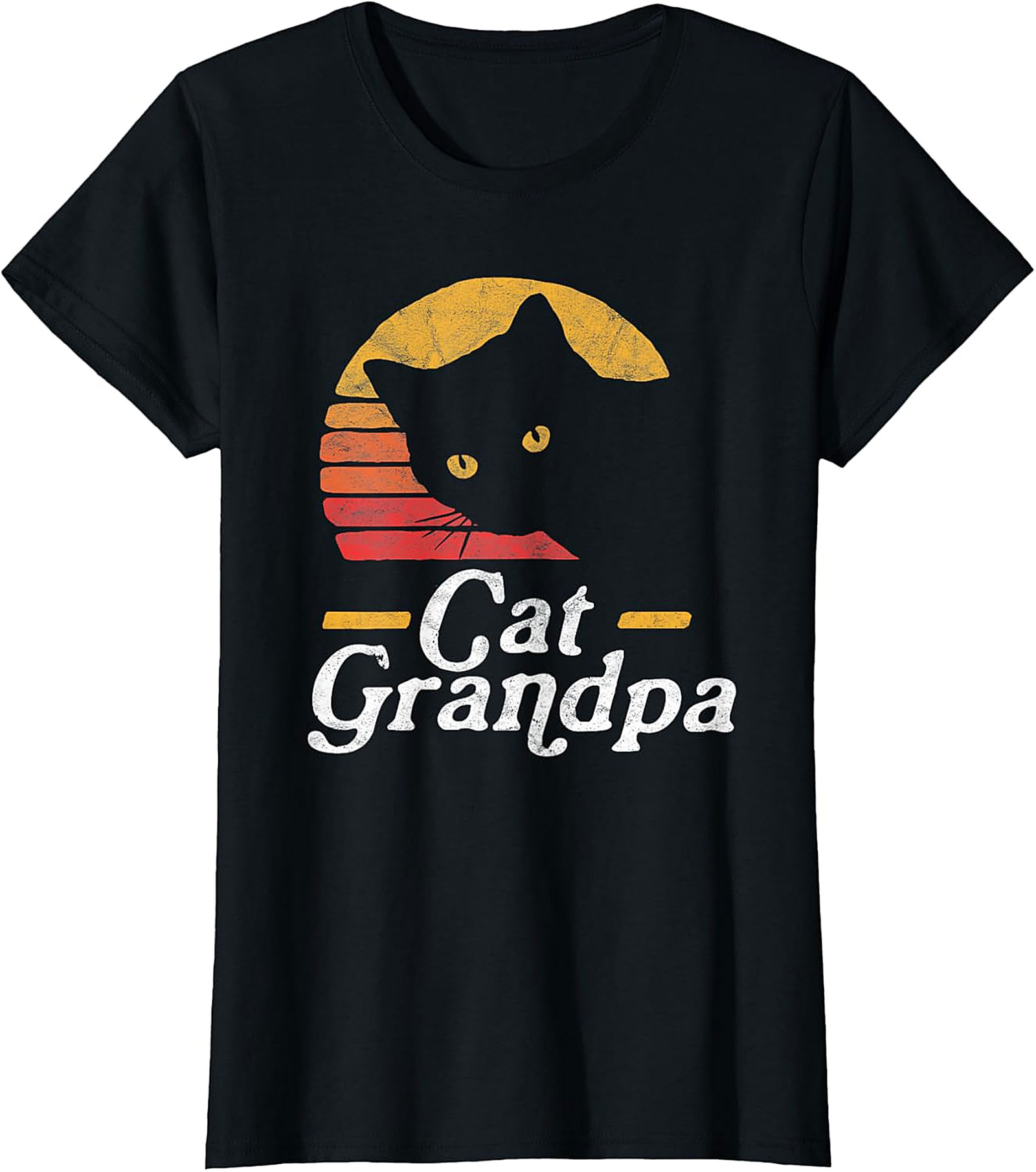  Retro Cat Grandpa Shirt | Funny Black Cat Graphic Tee