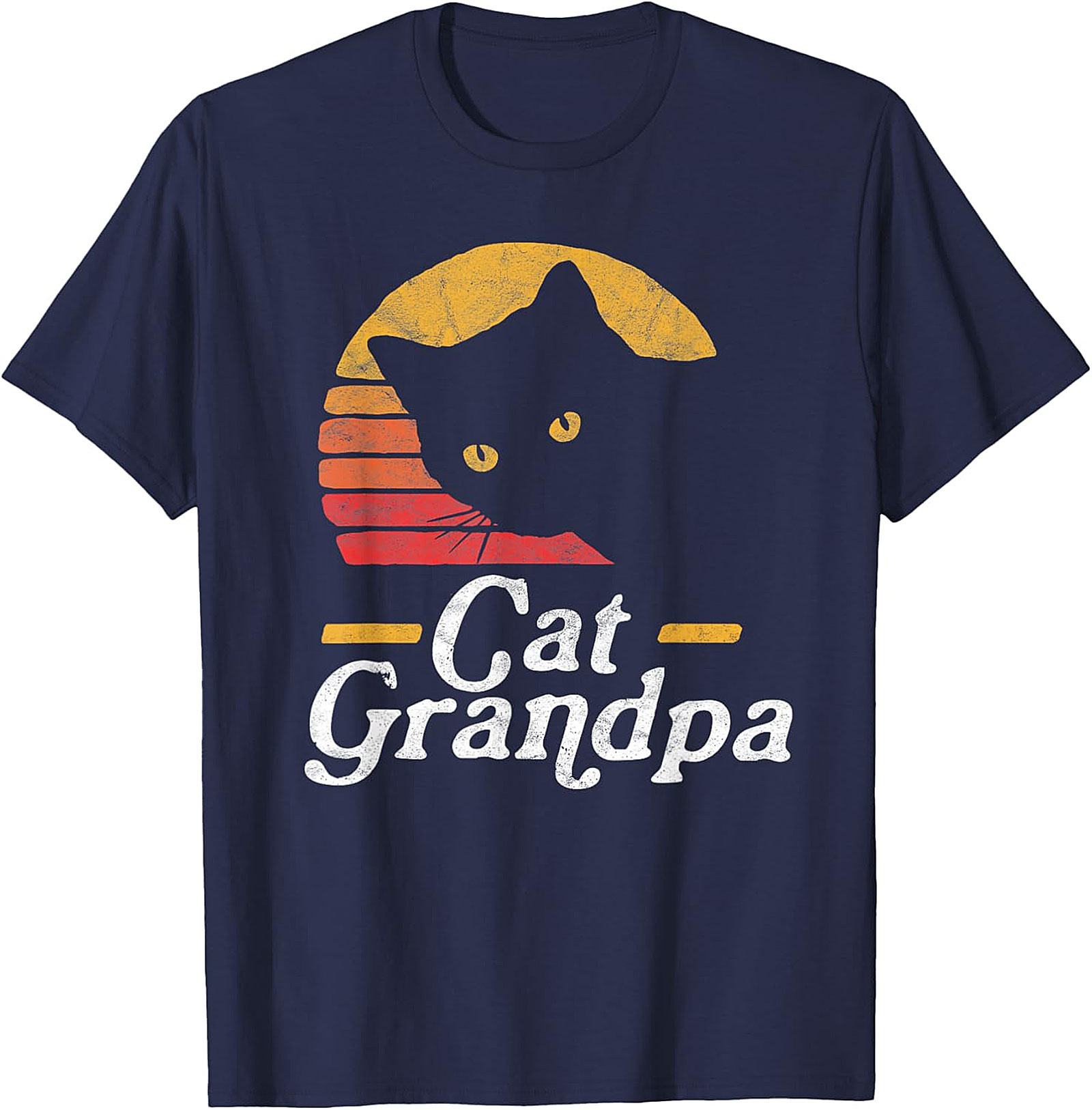  Retro Cat Grandpa Shirt | Funny Black Cat Graphic Tee