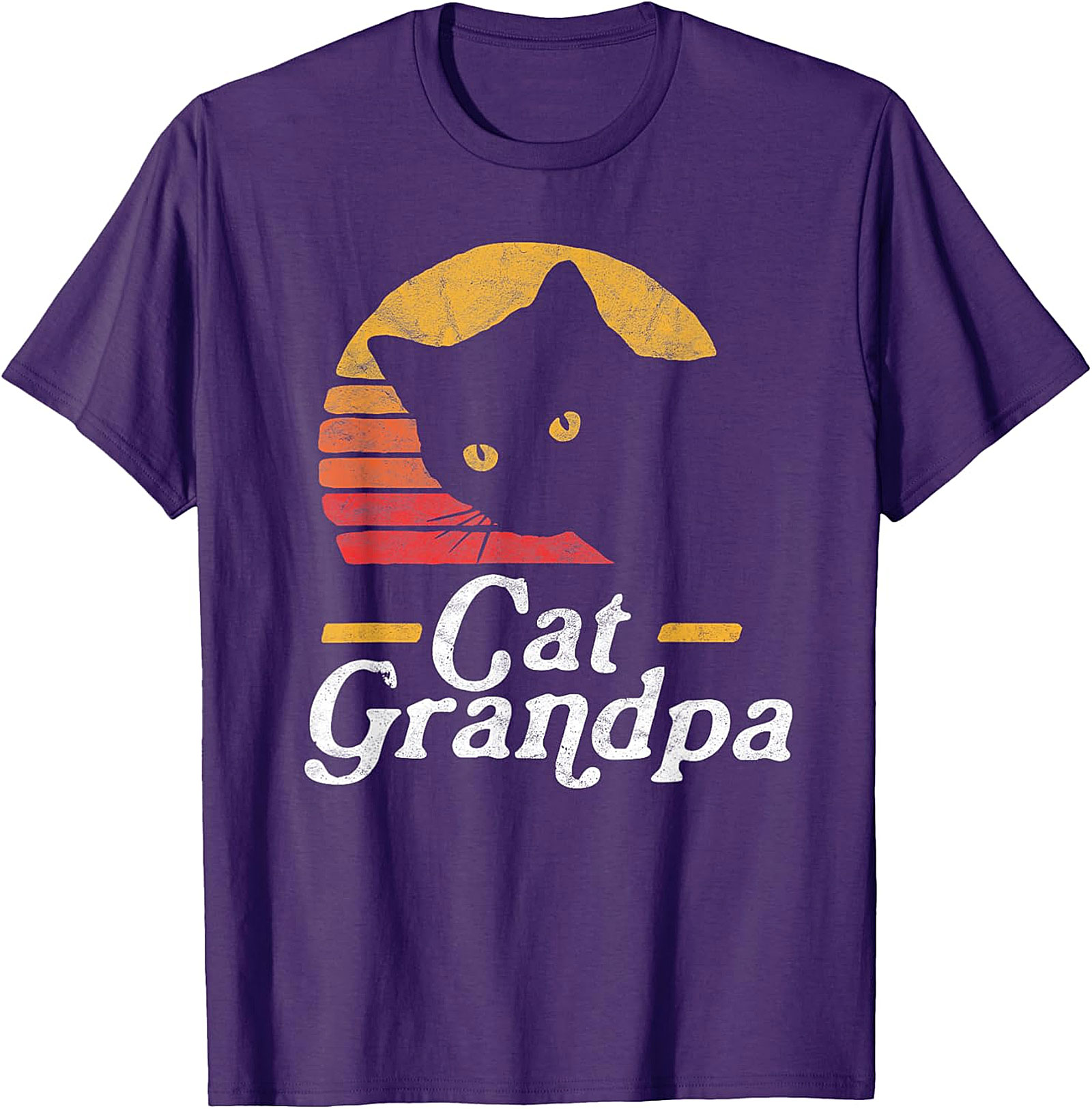  Retro Cat Grandpa Shirt | Funny Black Cat Graphic Tee
