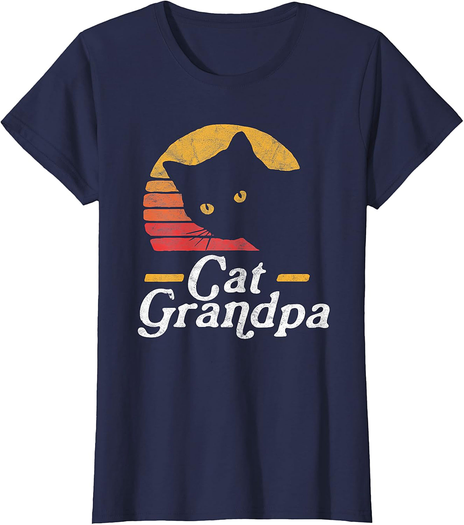  Retro Cat Grandpa Shirt | Funny Black Cat Graphic Tee