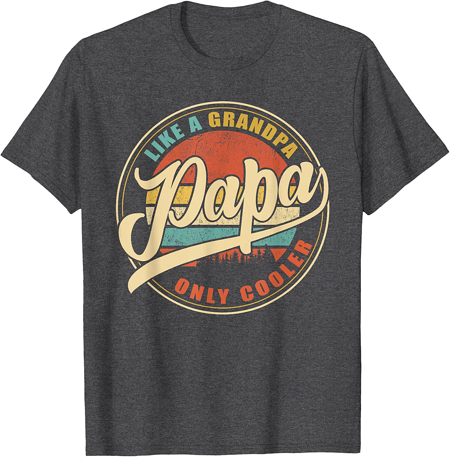  Like a Grandpa Papa Only Cooler T-Shirt Retro Gift Tee