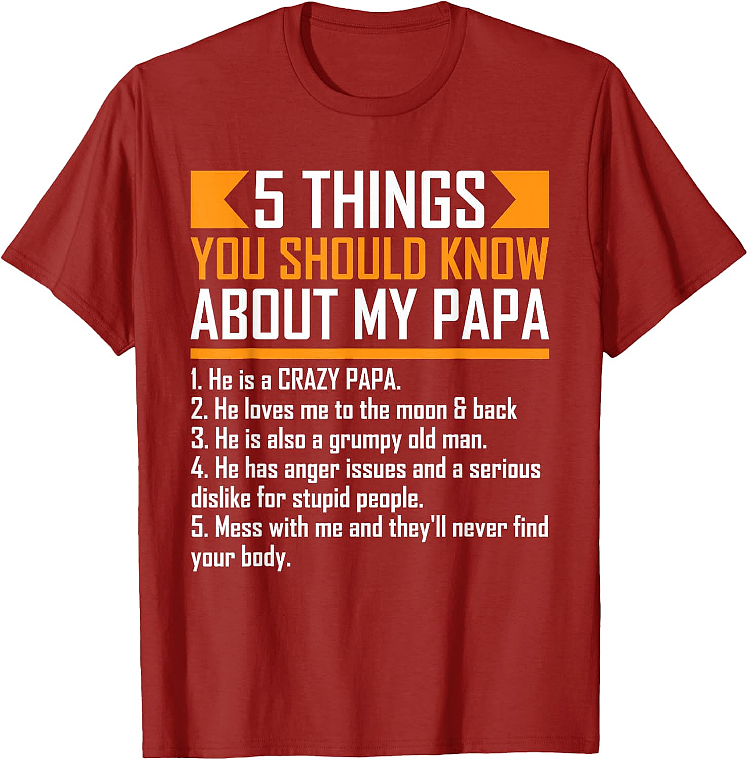  Crazy Papa T-Shirt Funny Protective Papa Graphic Tee