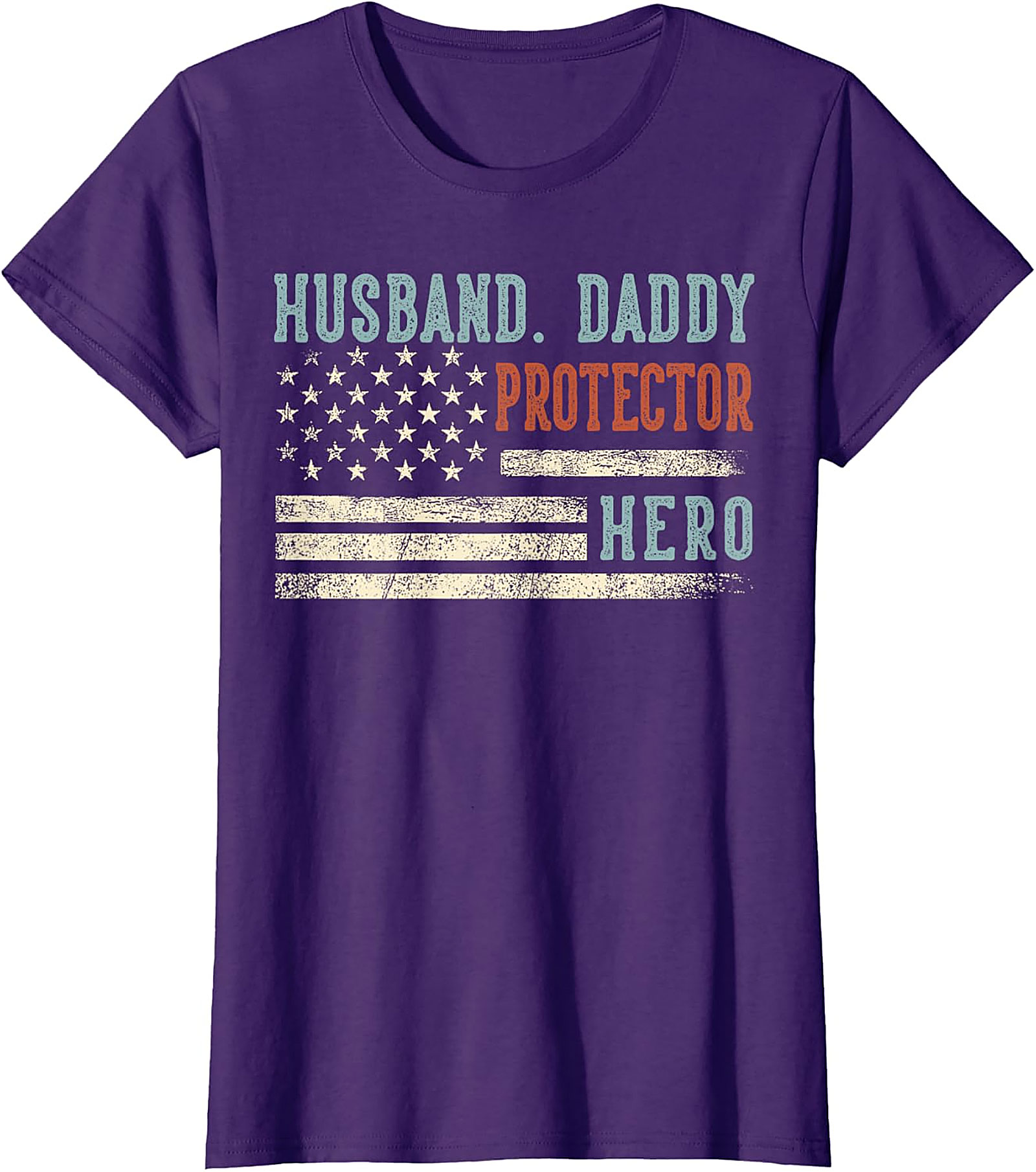 Husband Daddy Protector Hero T-Shirt | Patriotic Dad Gift