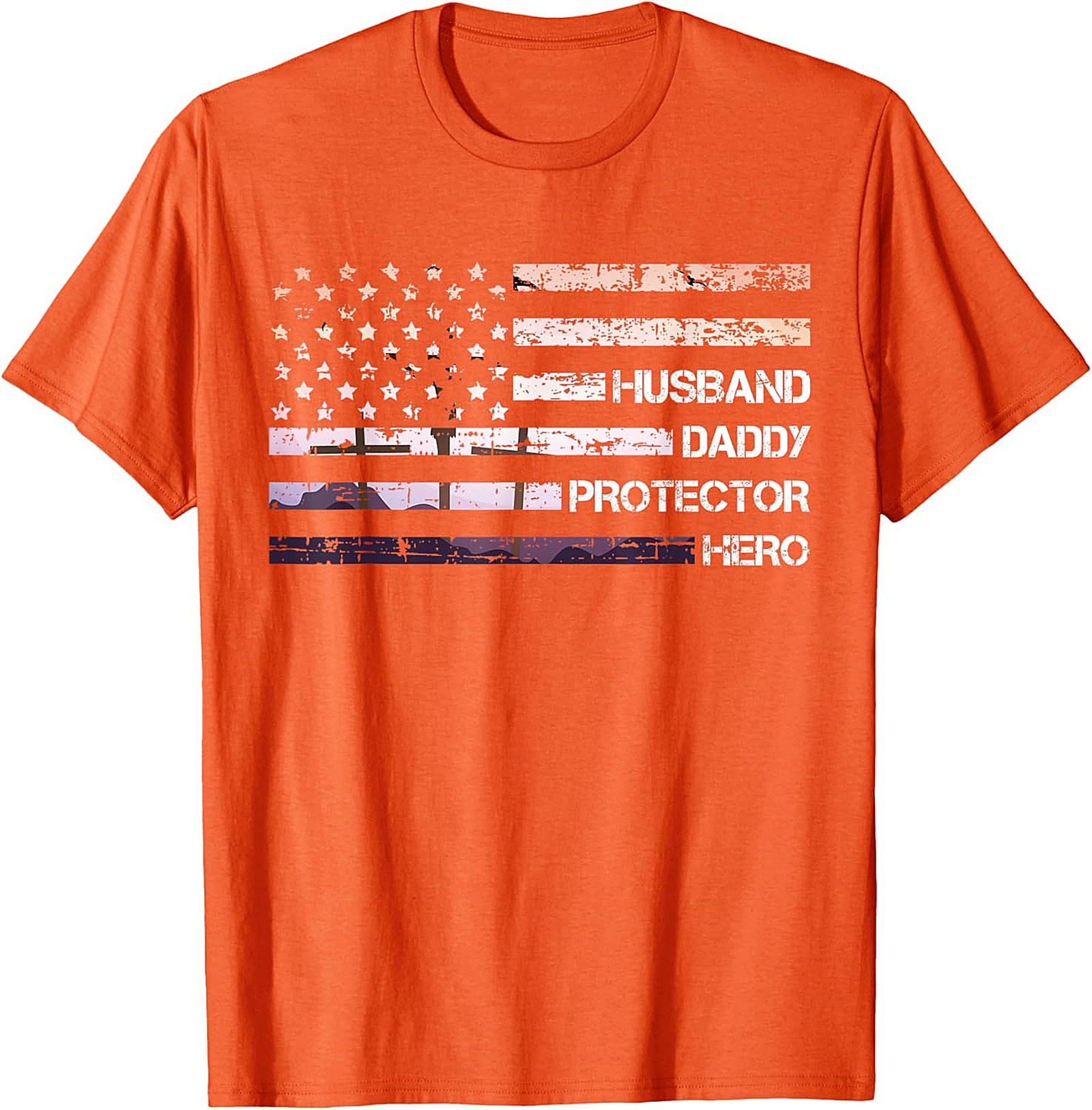 Husband Daddy Protector Hero T-Shirt | Patriotic Dad Tee