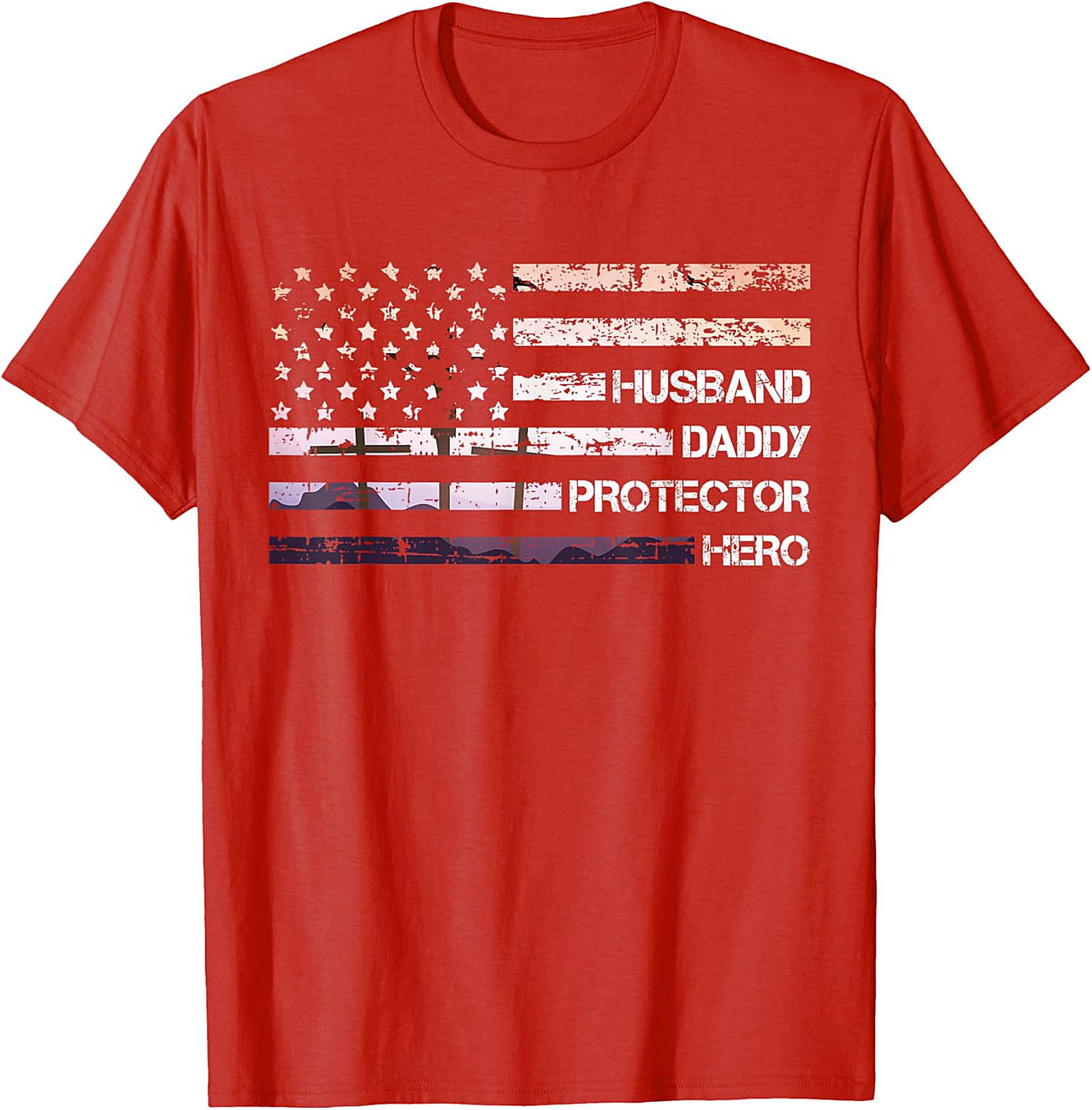 Husband Daddy Protector Hero T-Shirt | Patriotic Dad Tee