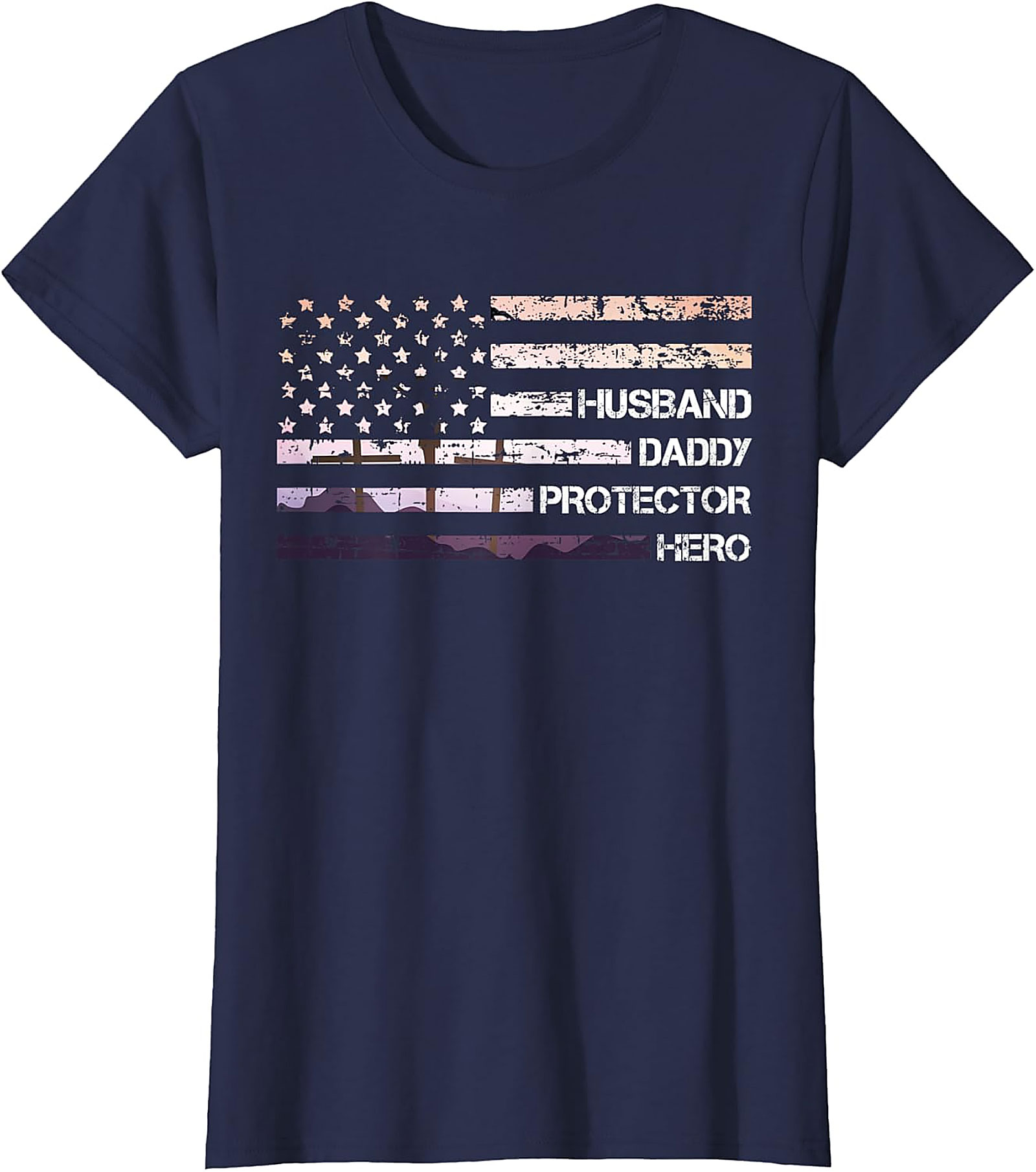 Husband Daddy Protector Hero T-Shirt | Patriotic Dad Tee