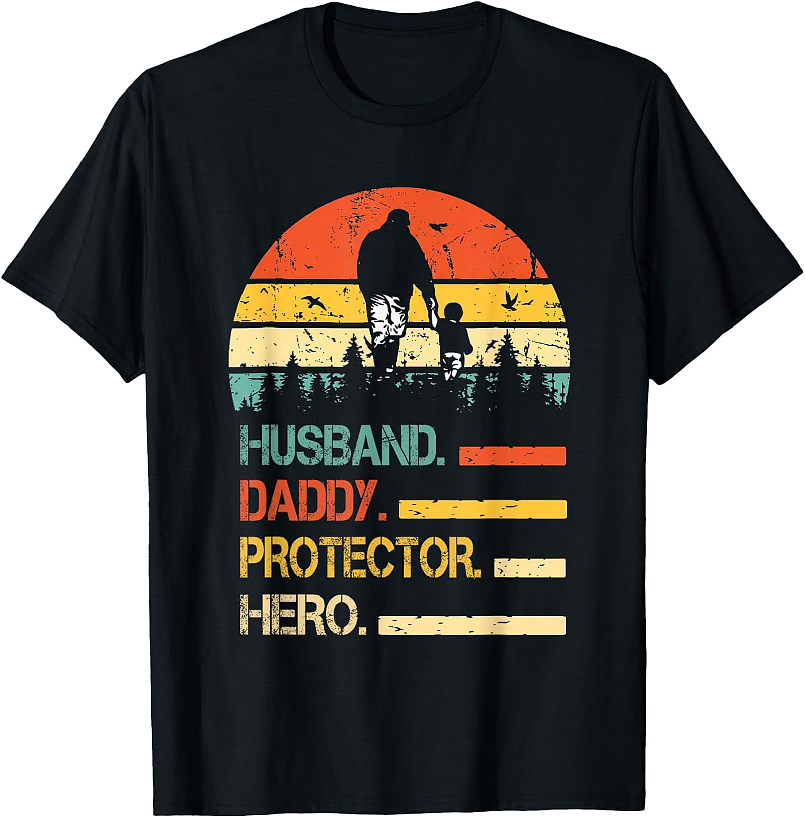 Husband Daddy Protector Hero T-Shirt | Vintage Dad Gift