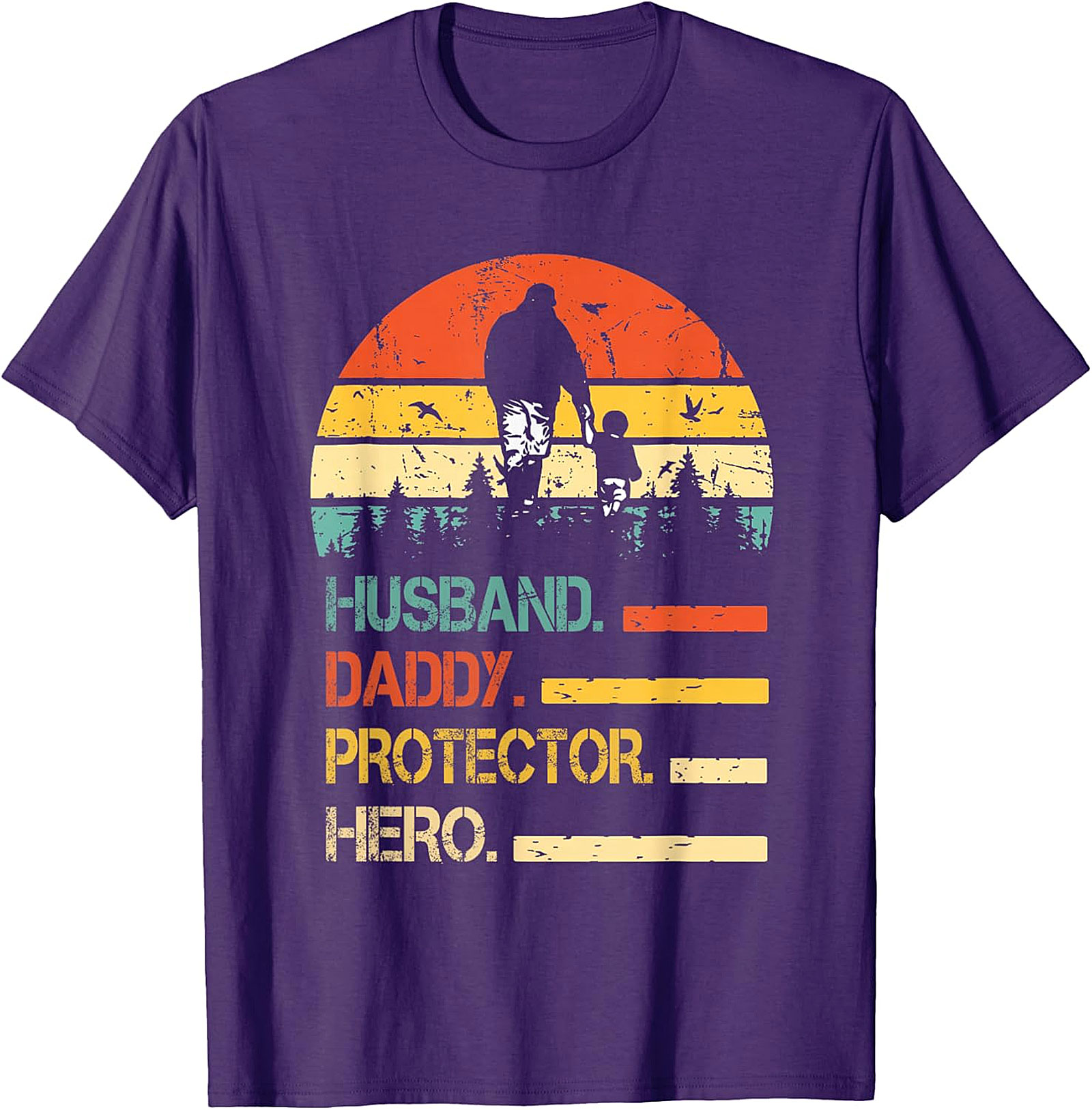 Husband Daddy Protector Hero T-Shirt | Vintage Dad Gift