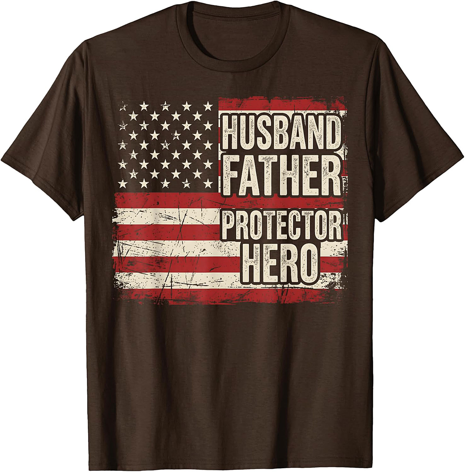 Husband Father Protector Hero T-Shirt | Patriotic Dad Gift