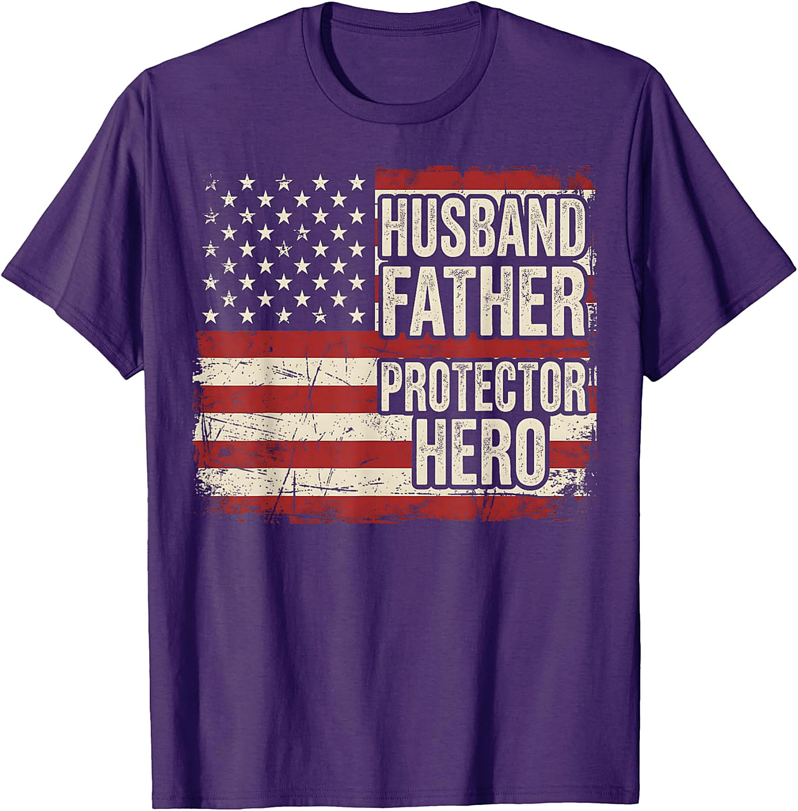 Husband Father Protector Hero T-Shirt | Patriotic Dad Gift