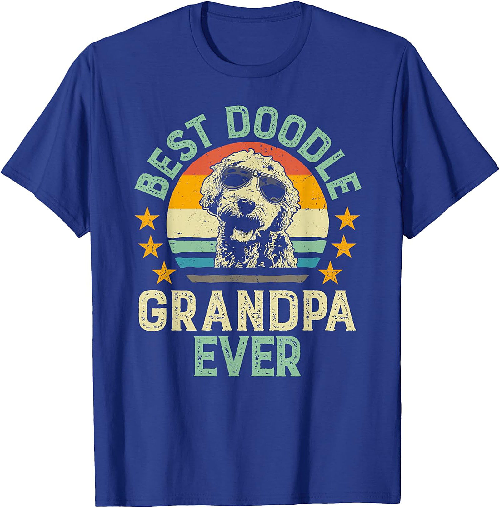 Retro Best Doodle Grandpa Ever T-Shirt | Funny Dog Gift