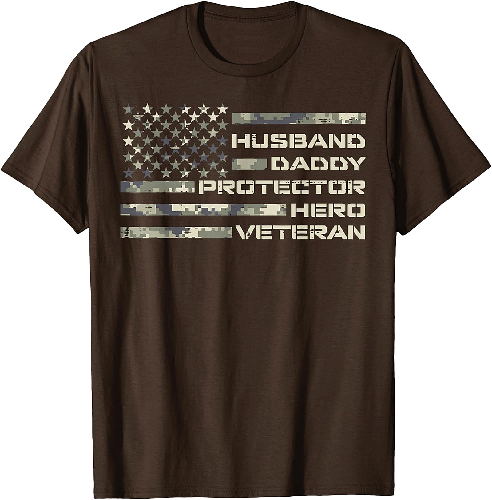 Husband Daddy Protector Hero Veteran T-Shirt | Patriotic Dad Tee