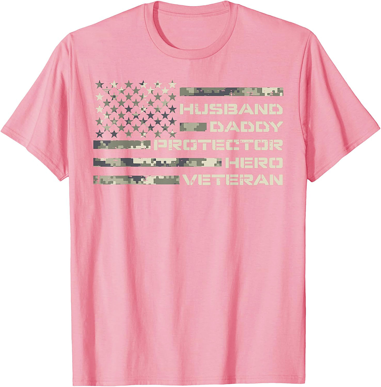 Husband Daddy Protector Hero Veteran T-Shirt | Patriotic Dad Tee
